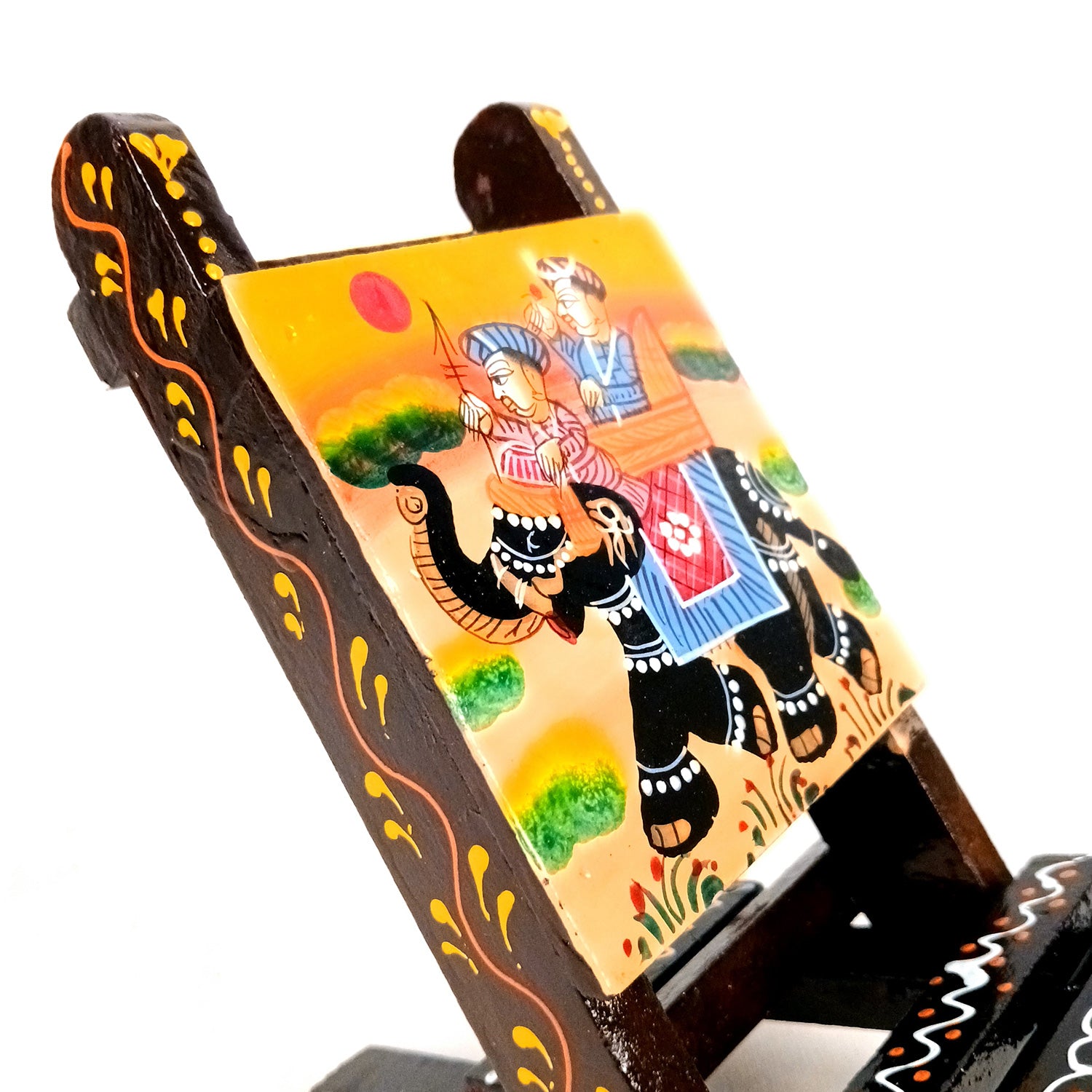 Mobile Holder Stand | Folding Chair Miniature Showpiece | Cell Phone Stand Holder - For Table, Bed, Office Desk, Home Decor & Gifts - 7 Inch - Apkamart