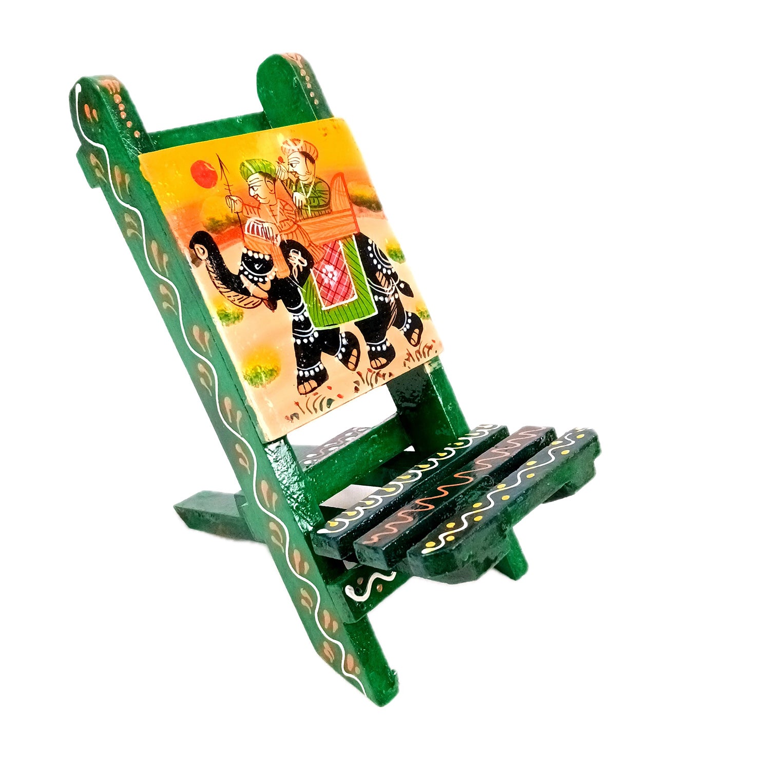Mobile Holder Stand | Folding Chair Miniature Showpiece | Cell Phone Stand Holder - For Table, Bed, Office Desk, Home Decor & Gifts - 7 Inch (Pack of 2) - Apkamart