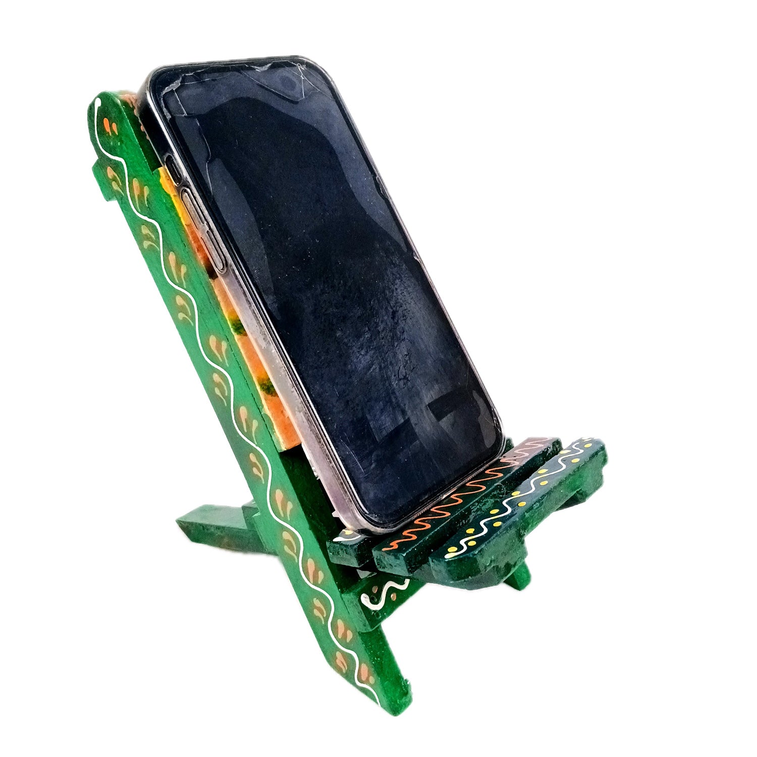 Mobile Holder Stand | Folding Chair Miniature Showpiece | Cell Phone Stand Holder - For Table, Bed, Office Desk, Home Decor & Gifts - 7 Inch (Pack of 2) - Apkamart