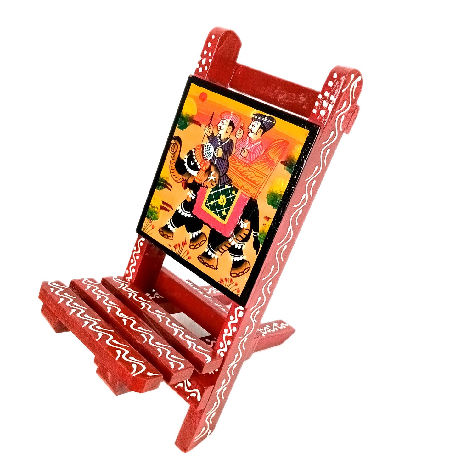 Mobile Holder Stand | Folding Chair Miniature Showpiece | Cell Phone Stand Holder - For Table, Bed, Office Desk, Home Decor & Gifts - 7 Inch - Apkamart