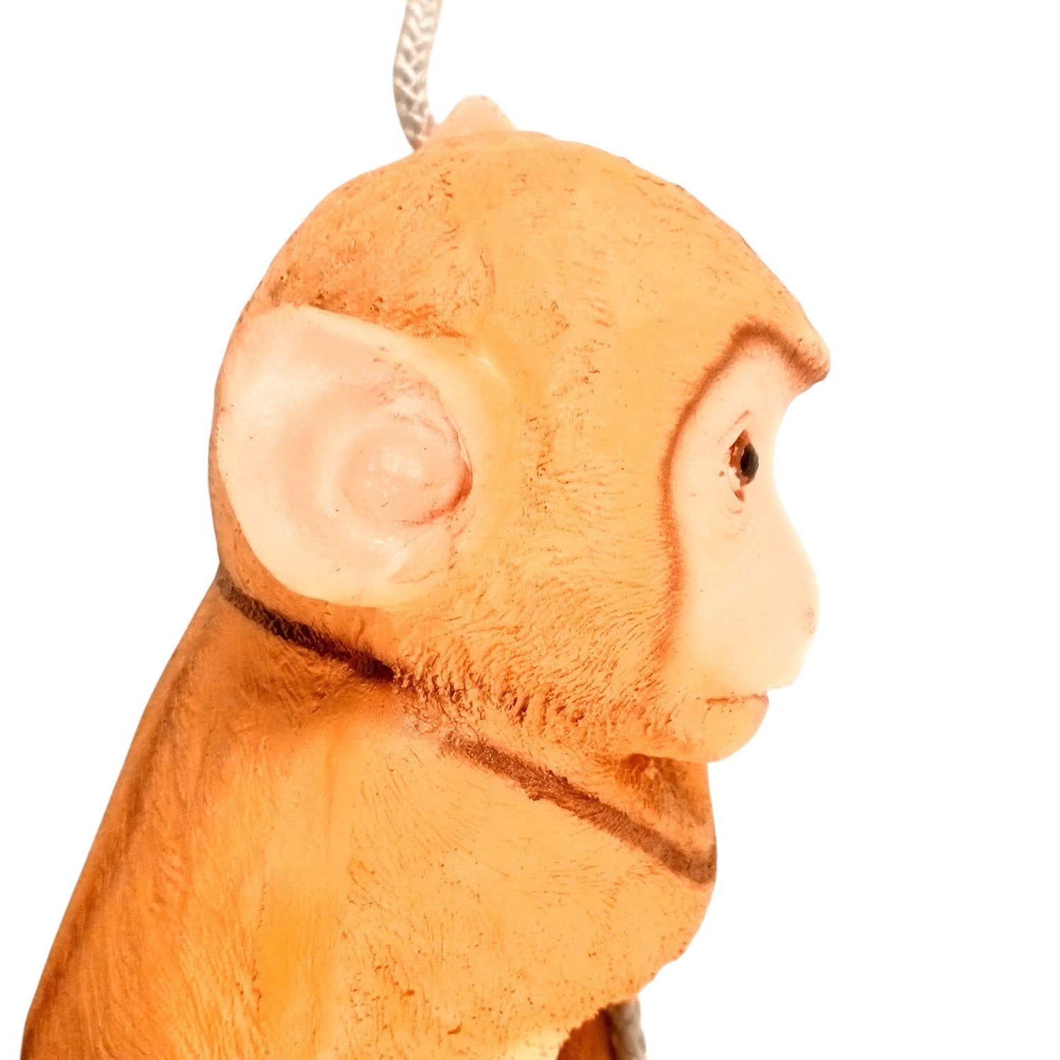 Monkey Hanging on Rope Wall Hanging | Decorative Animal Showpiece for Home, Garden, Living Room & Kids Room | Unique Wall Décor & Gift - 14 Inch - Apkamart