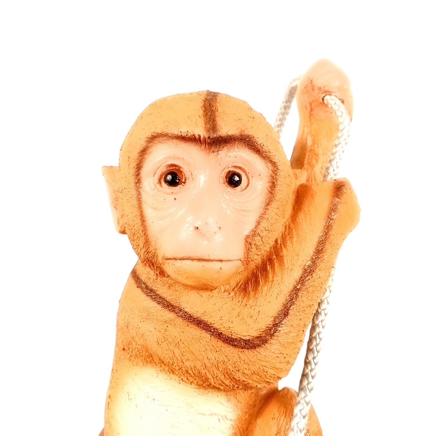 Monkey Hanging on Rope Wall Hanging | Decorative Animal Showpiece for Home, Garden, Living Room & Kids Room | Unique Wall Décor & Gift - 14 Inch - Apkamart