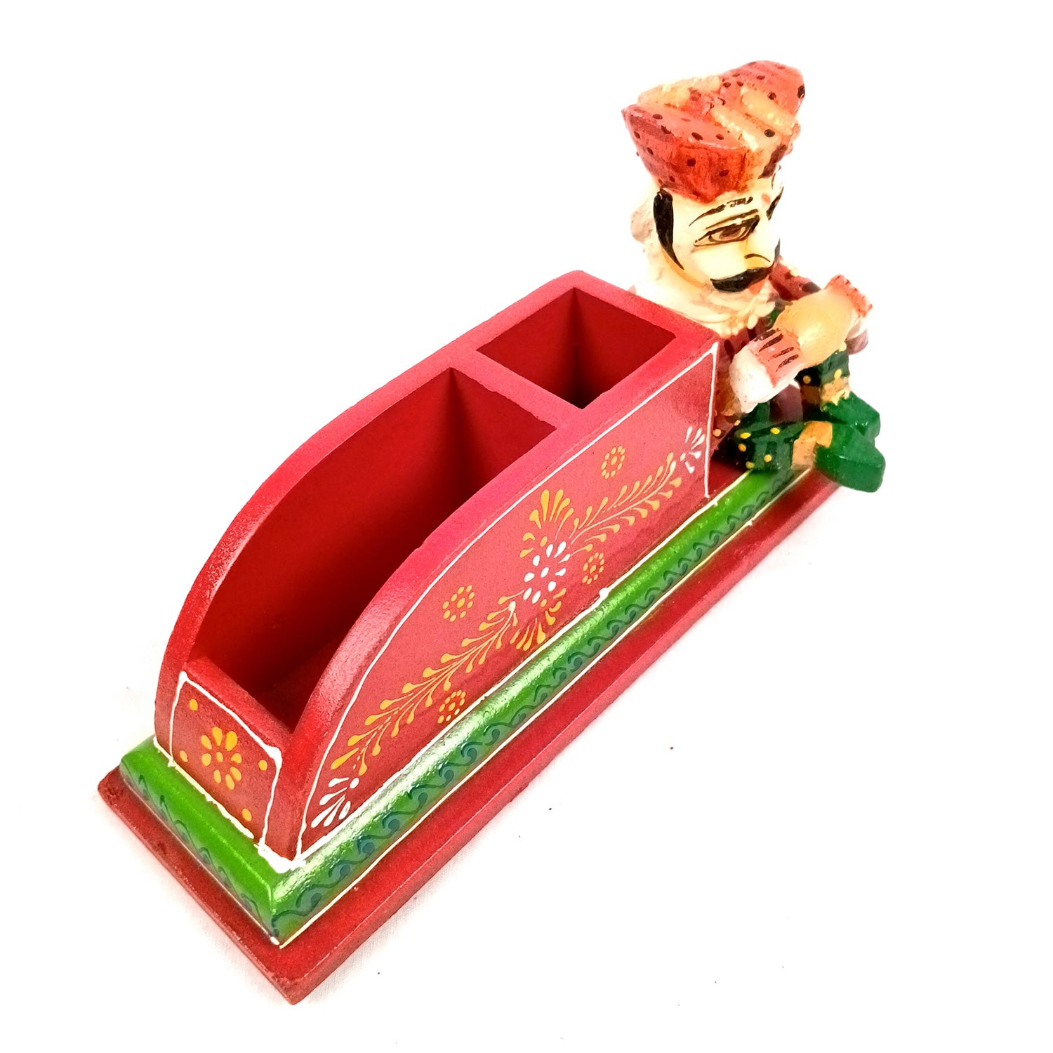 Pen Stand Cum Cutlery Holders | Multipurpose Organizers | Wooden Pencil Holder Stands - For Study Table, Desk, Stationary Gift, Home, Office Decor & Corporate Gifting - 9 Inch - Apkamart #Colour_Red