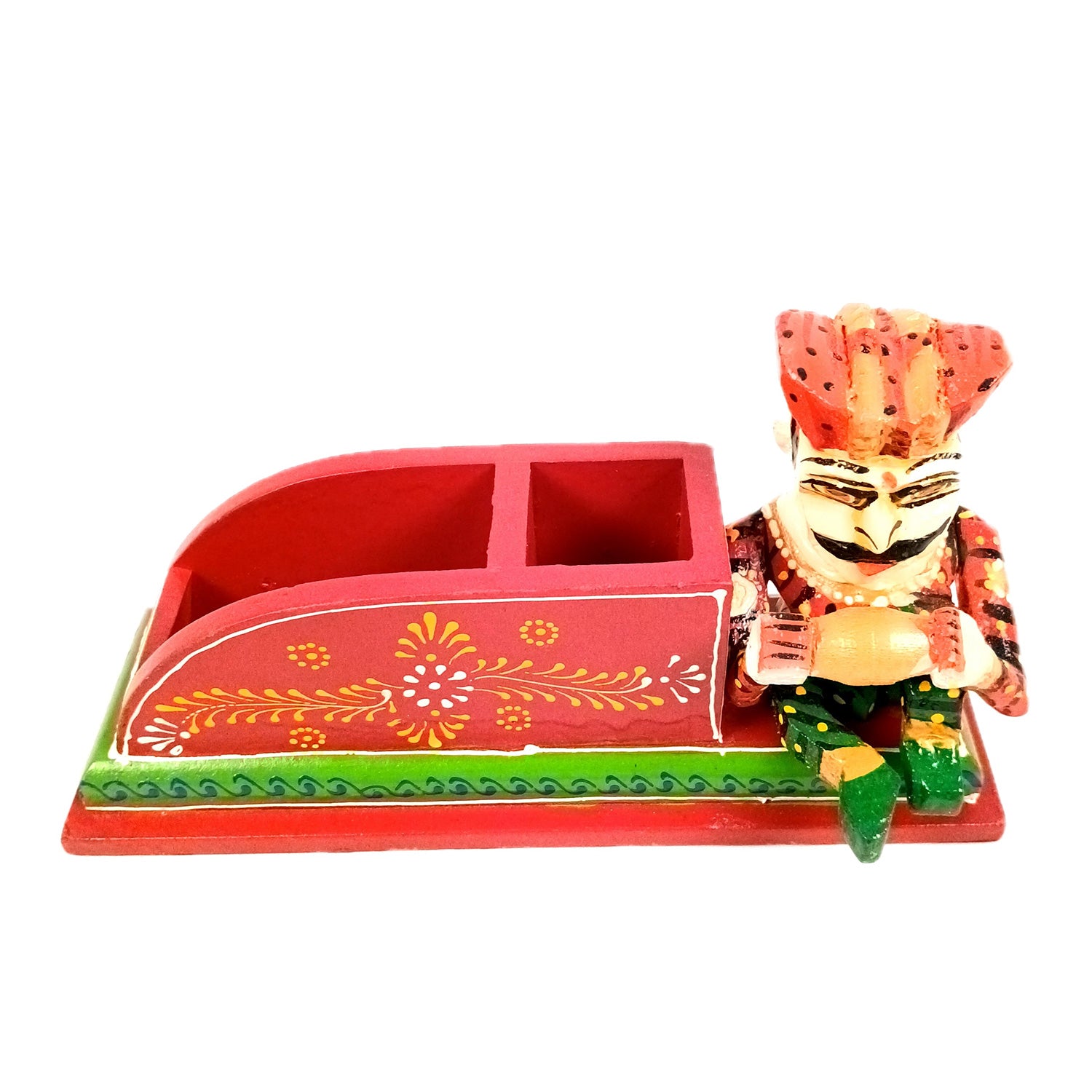 Pen Stand Cum Cutlery Holders | Multipurpose Organizers | Wooden Pencil Holder Stands - For Study Table, Desk, Stationary Gift, Home, Office Decor & Corporate Gifting - 9 Inch - Apkamart #Colour_Red