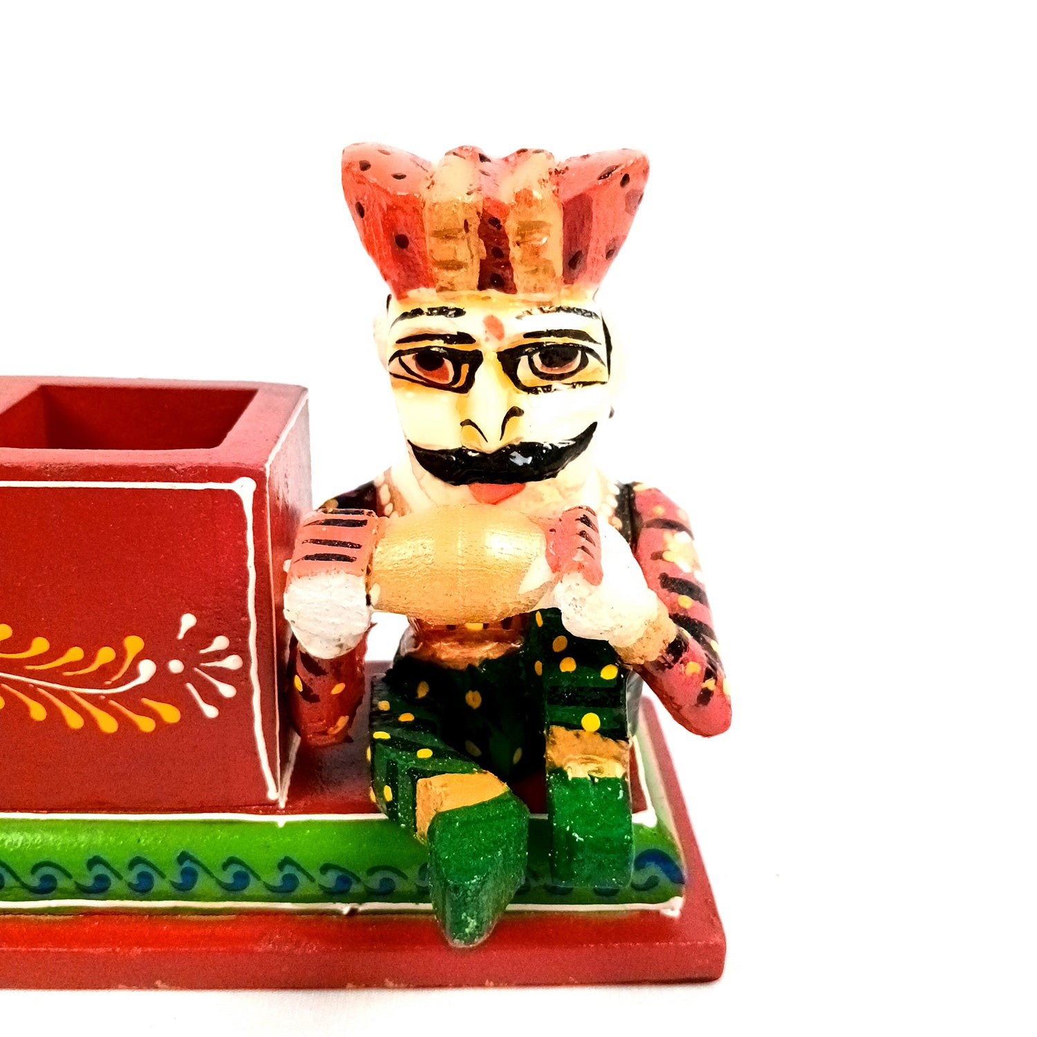 Pen Stand Cum Cutlery Holders | Multipurpose Organizers | Wooden Pencil Holder Stands - For Study Table, Desk, Stationary Gift, Home, Office Decor & Corporate Gifting - 9 Inch - Apkamart #Colour_Red