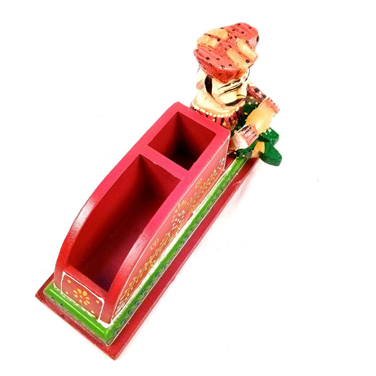 Pen Stand Cum Cutlery Holders | Multipurpose Organizers | Wooden Pencil Holder Stands - For Study Table, Desk, Stationary Gift, Home, Office Decor & Corporate Gifting - 9 Inch - Apkamart #Colour_Red