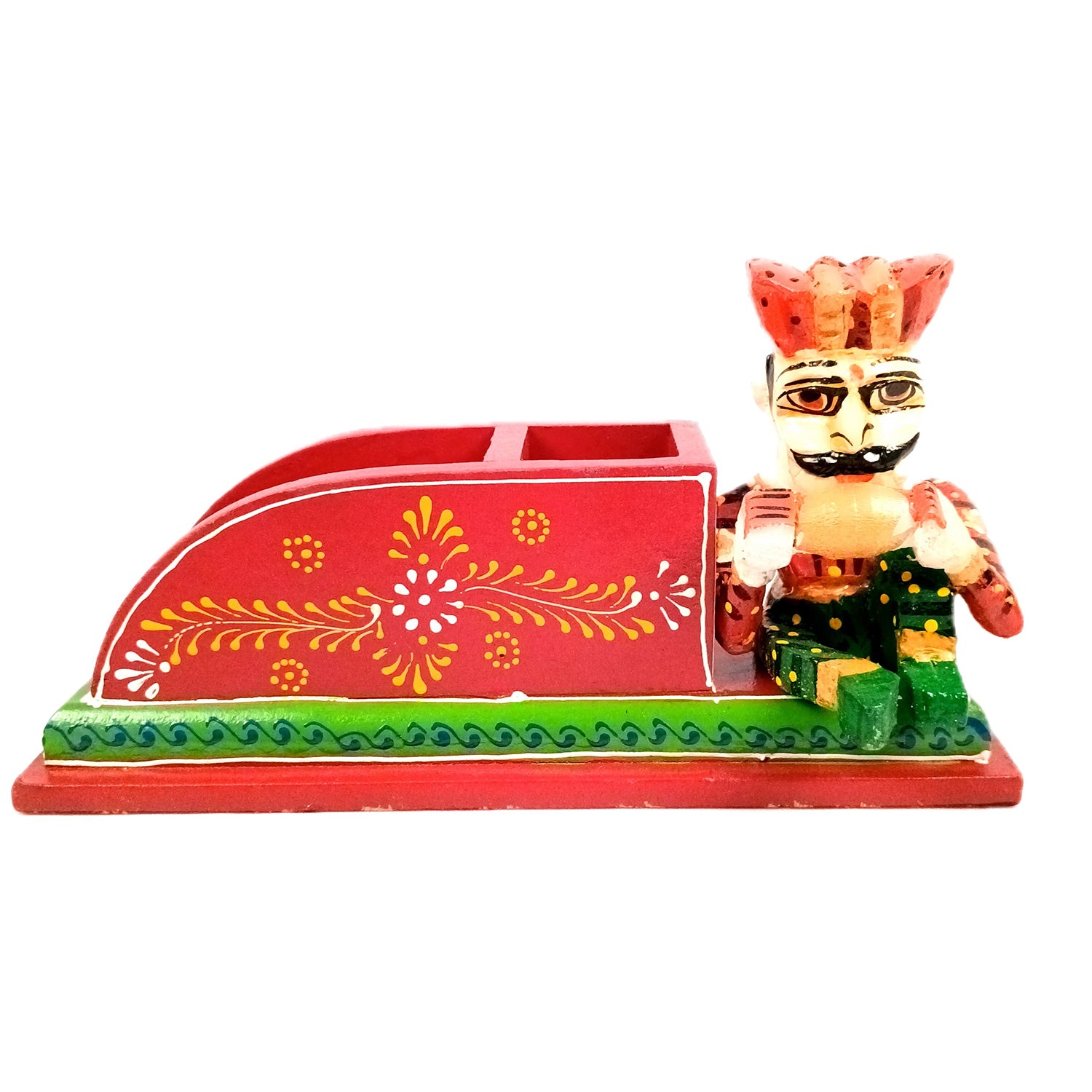 Pen Stand Cum Cutlery Holders | Multipurpose Organizers | Wooden Pencil Holder Stands - For Study Table, Desk, Stationary Gift, Home, Office Decor & Corporate Gifting - 9 Inch - Apkamart #Colour_Red