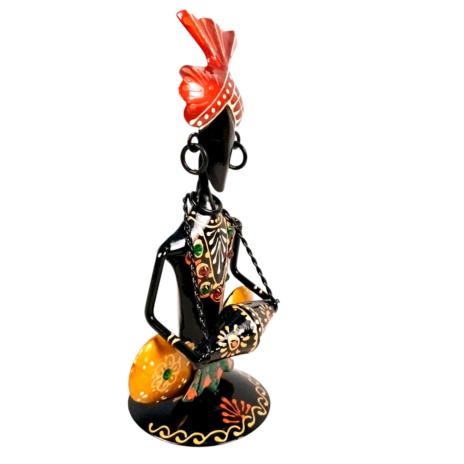 Musician Showpiece Set | Decorative Figurine for Home, Living Room & Office | Handcrafted Iron Statue & Table Showpiece for Gifting - 8 Inch (Set Of 3) - Apkamart