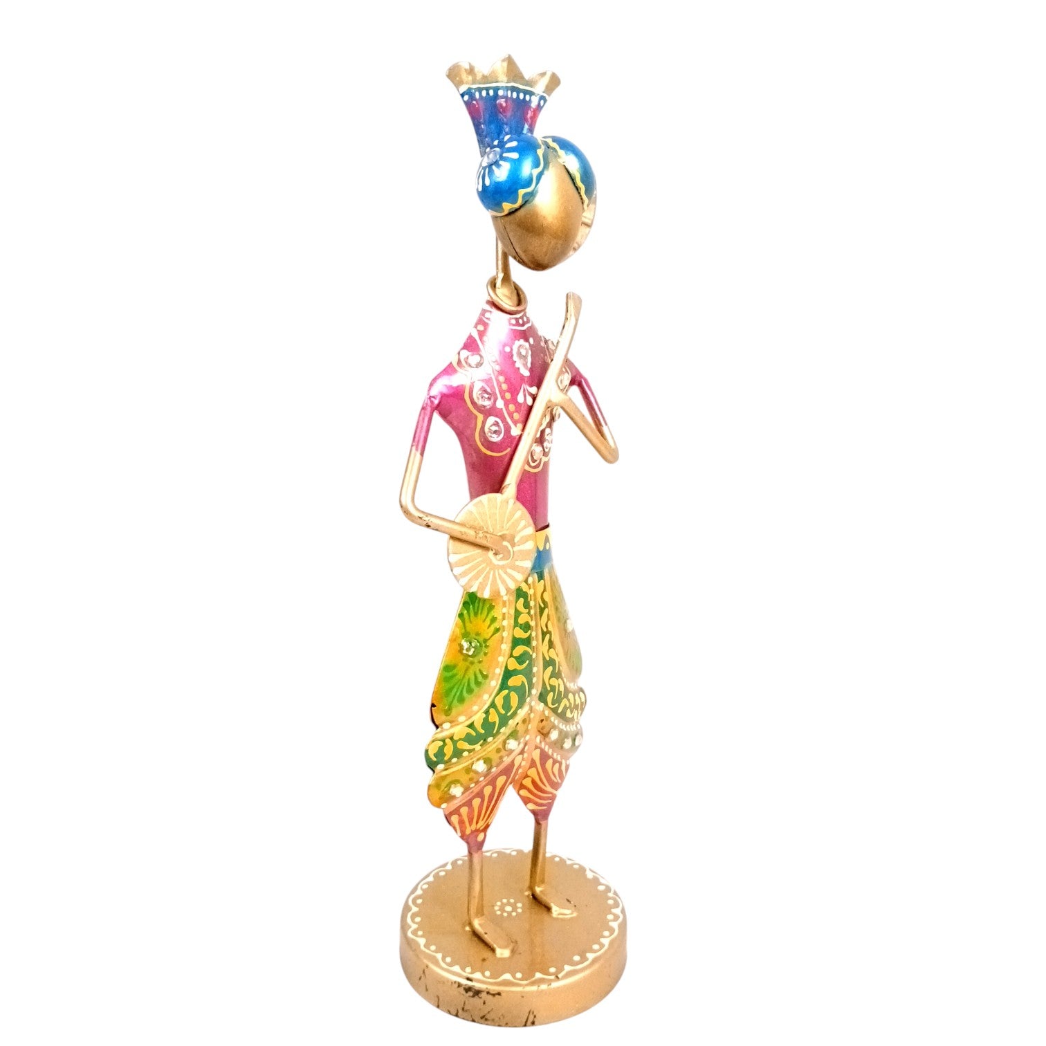 Musician Showpiece Set| Decorative Figurine for Home, Living Room & Office | Handcrafted Iron Statue & Table Showpiece for Gifting & Interior Decoration - 11 Inch (Set Of 3) - Apkamart