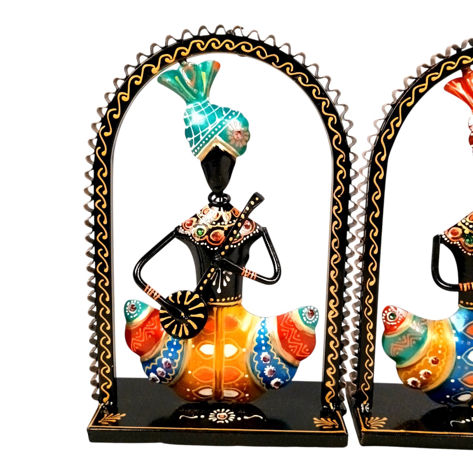 Musician Showpiece Set | Artistic Musician Figurines for Home Decor, Living Room, Table, Shelf & Office | Decorative Statue Set for Gifting - 10 Inch (Set Of 3) - Apkamart