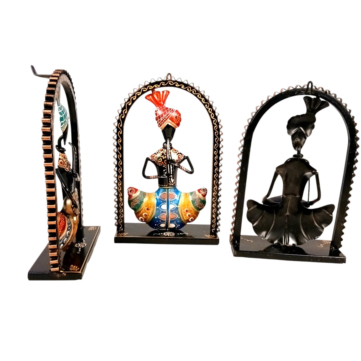 Musician Showpiece Set | Artistic Musician Figurines for Home Decor, Living Room, Table, Shelf & Office | Decorative Statue Set for Gifting - 10 Inch (Set Of 3) - Apkamart