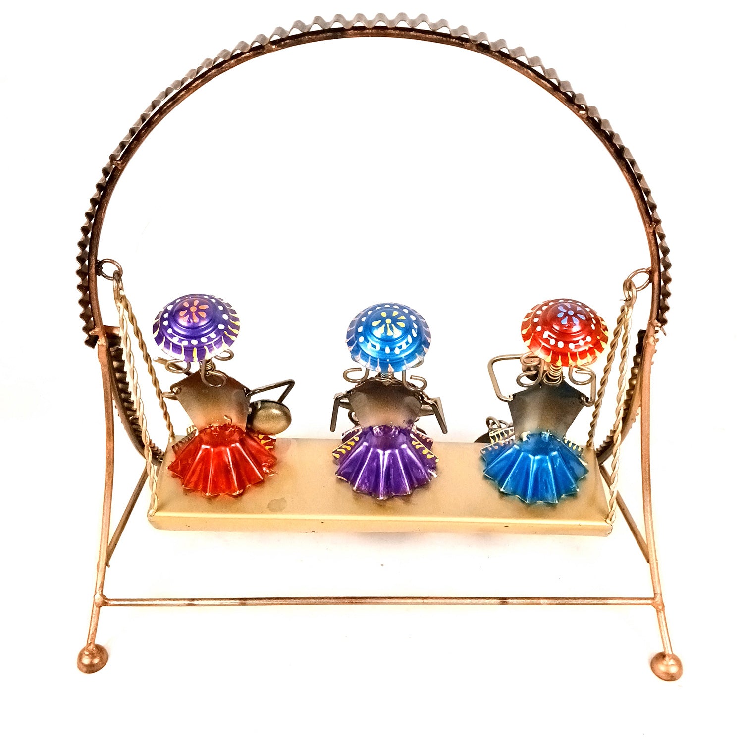 Musician Showpiece Sitting On Swing Design | Decorative Figurines With Hanging Legs - for Home, Bedroom, Living Room, Table Decor & Gifts - 15 Inch - Apkamart