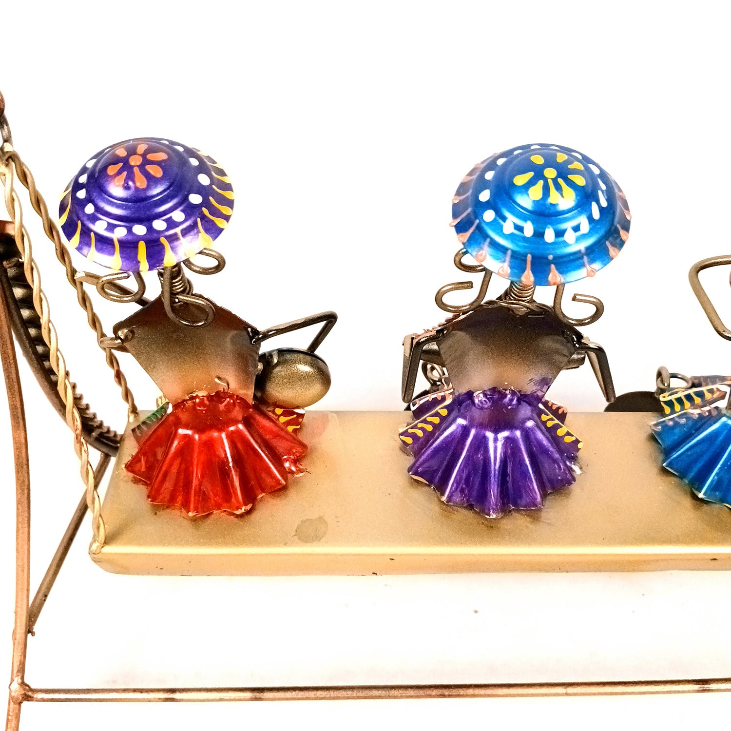 Musician Showpiece Sitting On Swing Design | Decorative Figurines With Hanging Legs - for Home, Bedroom, Living Room, Table Decor & Gifts - 15 Inch - Apkamart