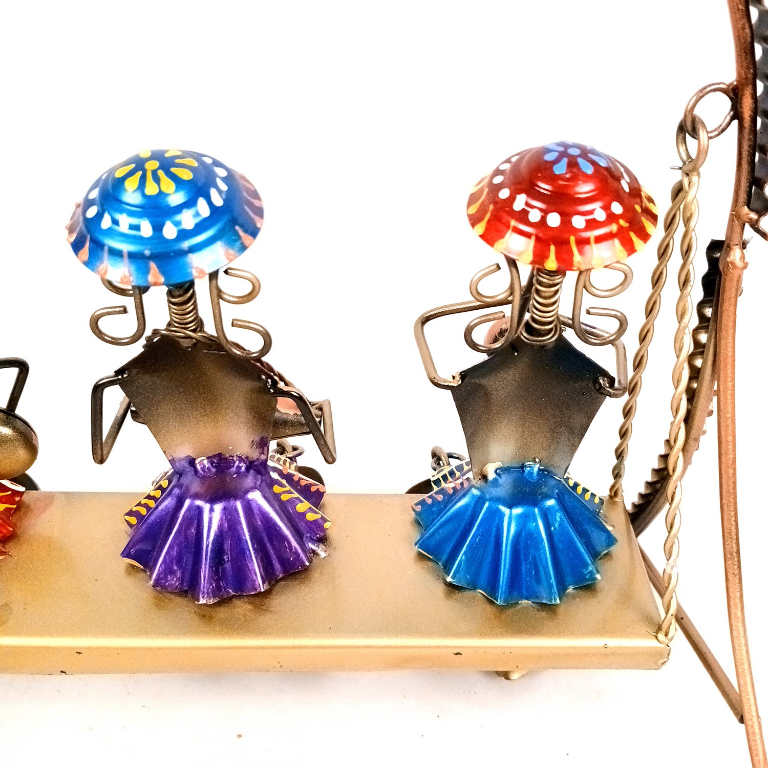 Musician Showpiece Sitting On Swing Design | Decorative Figurines With Hanging Legs - for Home, Bedroom, Living Room, Table Decor & Gifts - 15 Inch - Apkamart