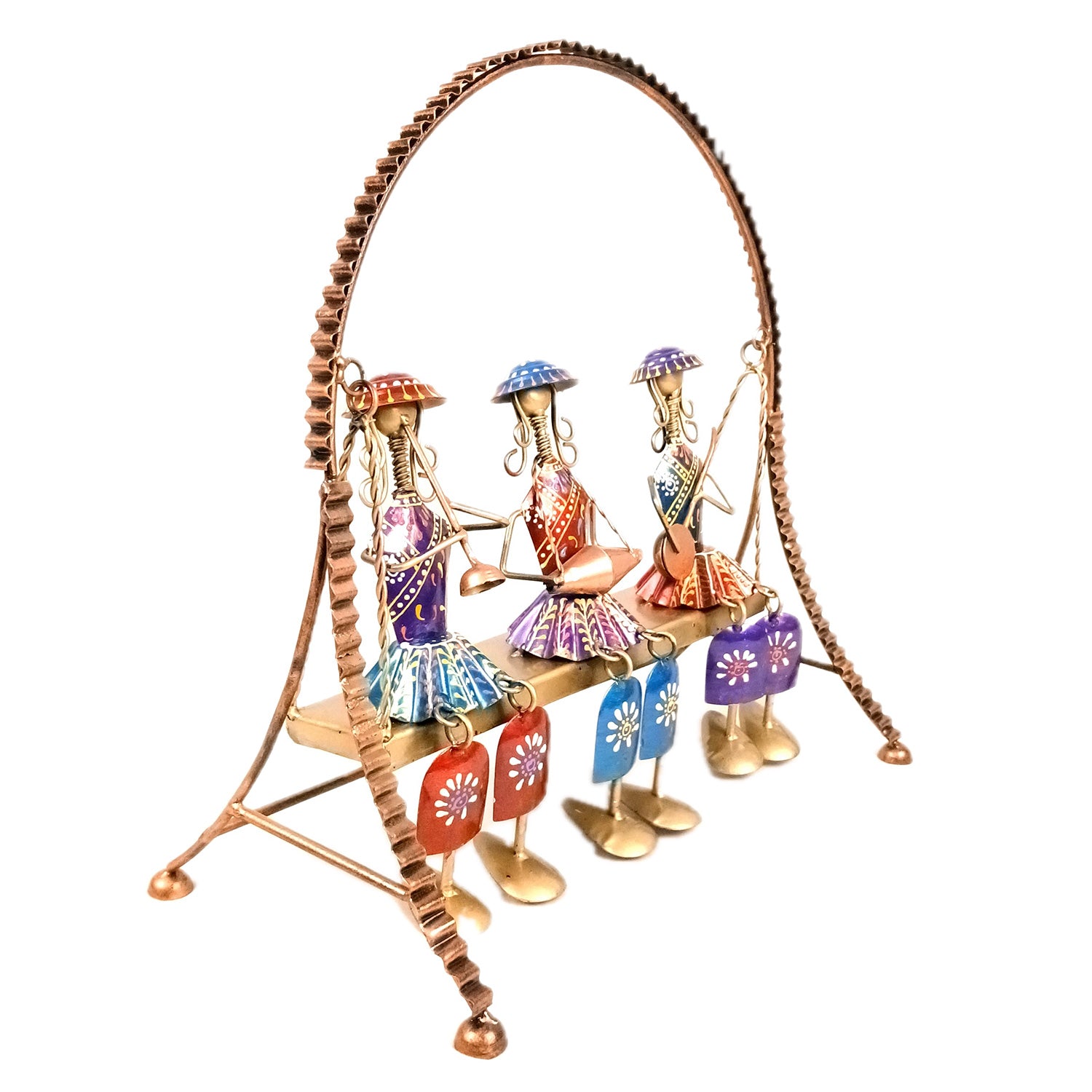 Musician Showpiece Sitting On Swing Design | Decorative Figurines With Hanging Legs - for Home, Bedroom, Living Room, Table Decor & Gifts - 15 Inch - Apkamart