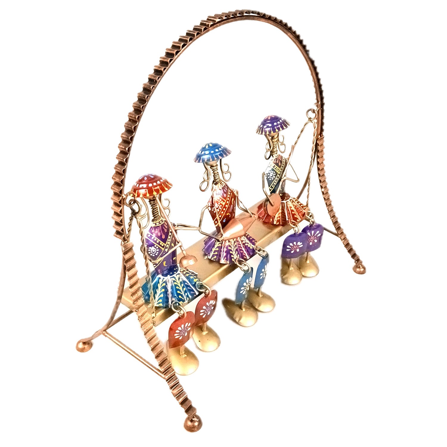 Musician Showpiece Sitting On Swing Design | Decorative Figurines With Hanging Legs - for Home, Bedroom, Living Room, Table Decor & Gifts - 15 Inch - Apkamart