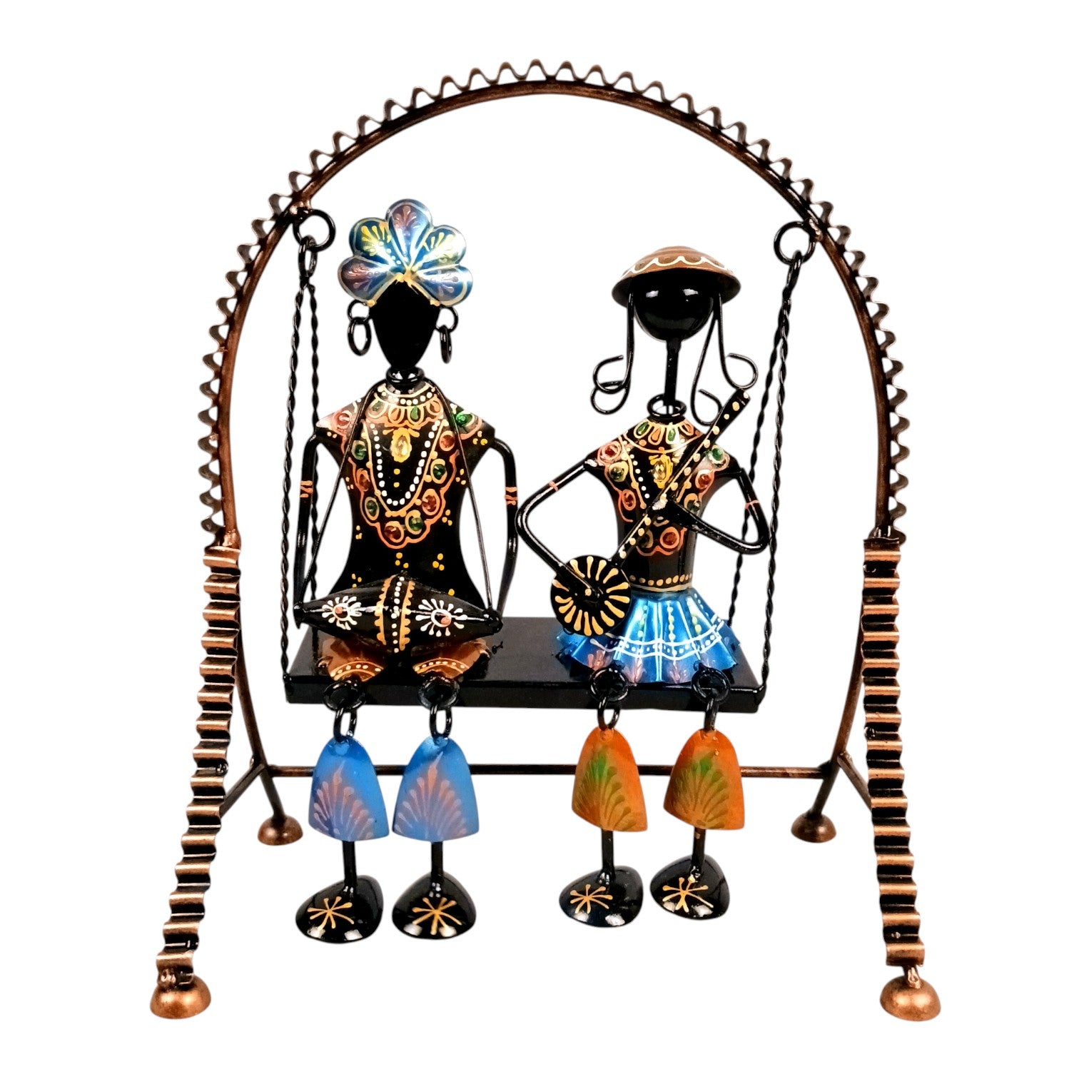 Musician on Swing Showpiece | Decorative Musician Figurine for Home Decor, Living Room, Office & Gifting | Swing Statue for Table, Shelf & Festive Decoration - 12 Inch - Apkamart
