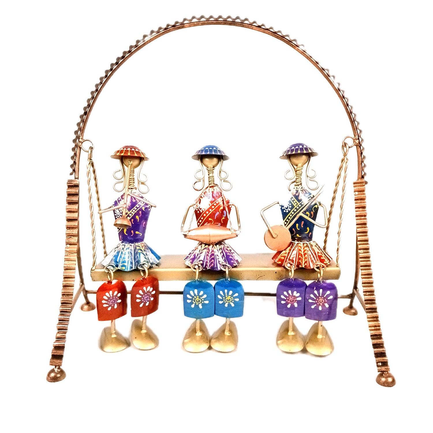 Musician Showpiece Sitting On Swing Design | Decorative Figurines With Hanging Legs - for Home, Bedroom, Living Room, Table Decor & Gifts - 15 Inch - Apkamart