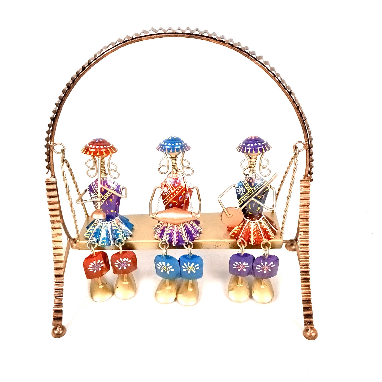 Musician Showpiece Sitting On Swing Design | Decorative Figurines With Hanging Legs - for Home, Bedroom, Living Room, Table Decor & Gifts - 15 Inch - Apkamart