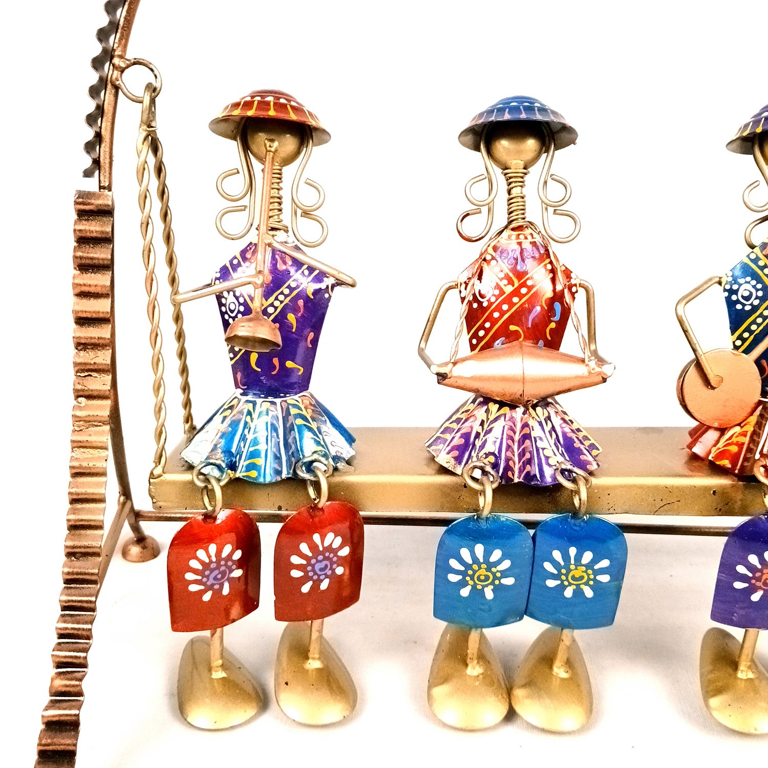 Musician Showpiece Sitting On Swing Design | Decorative Figurines With Hanging Legs - for Home, Bedroom, Living Room, Table Decor & Gifts - 15 Inch - Apkamart