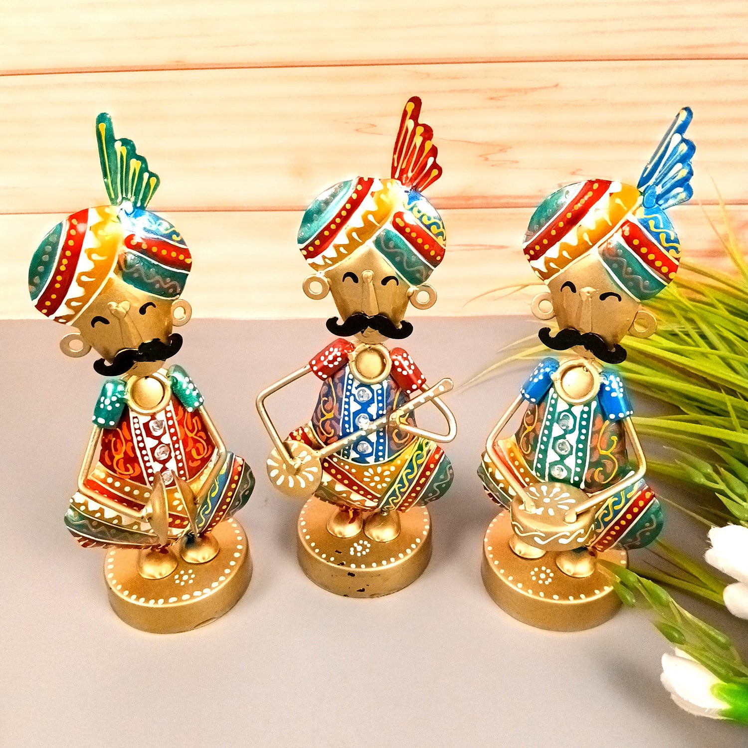 Musician Figurine Showpiece Set | Artifacts for Home, Table, Living Room, TV Unit & Bedroom Office Desk Decor& Gifts - 10 Inch (Pack of 3) - Apkamart #Style_Design 1