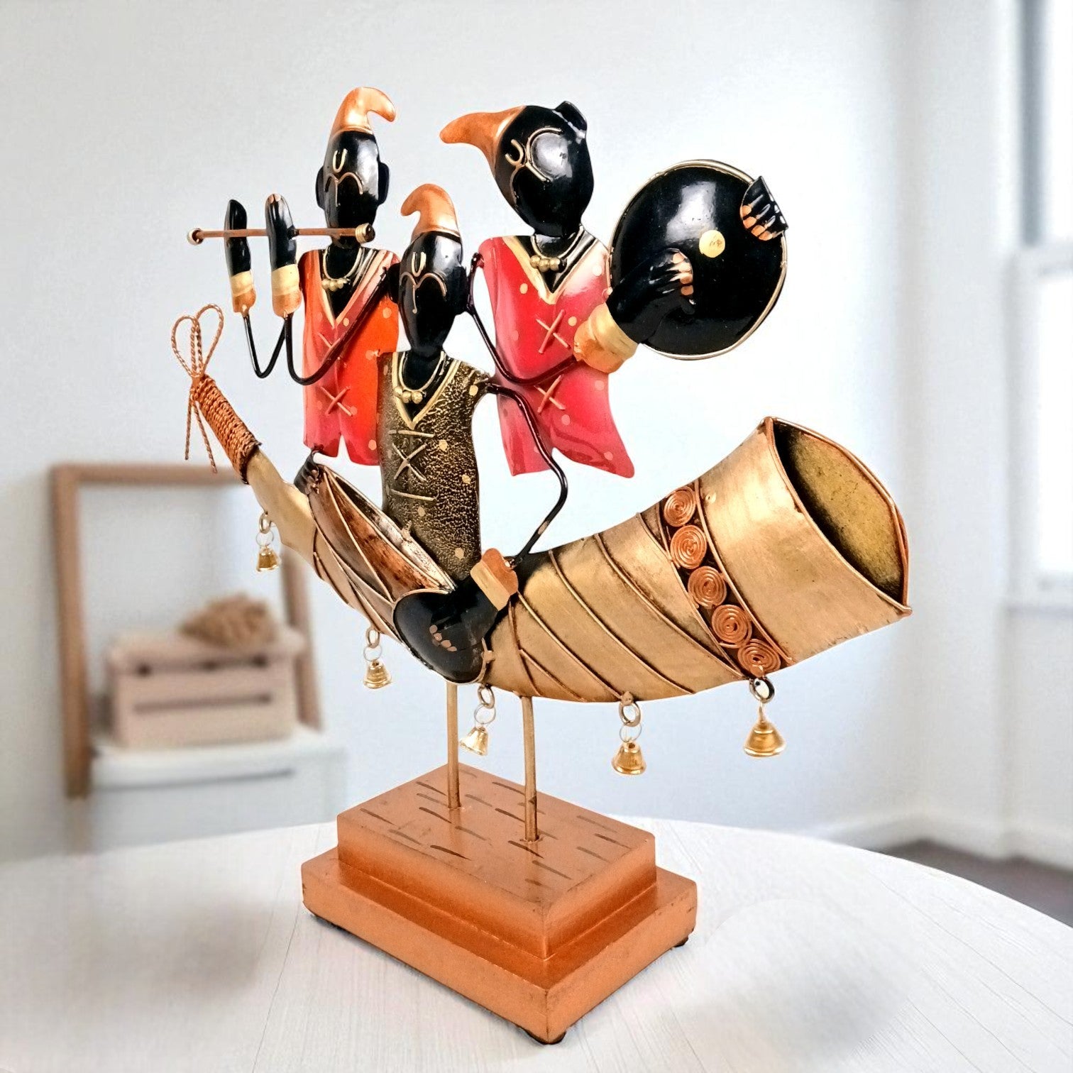Musician Showpiece | Decorative Figurines for Living Room, Bedroom & Office | Traditional Musician Statues for Home Decor & Gifting - 16 Inch - Apkamart