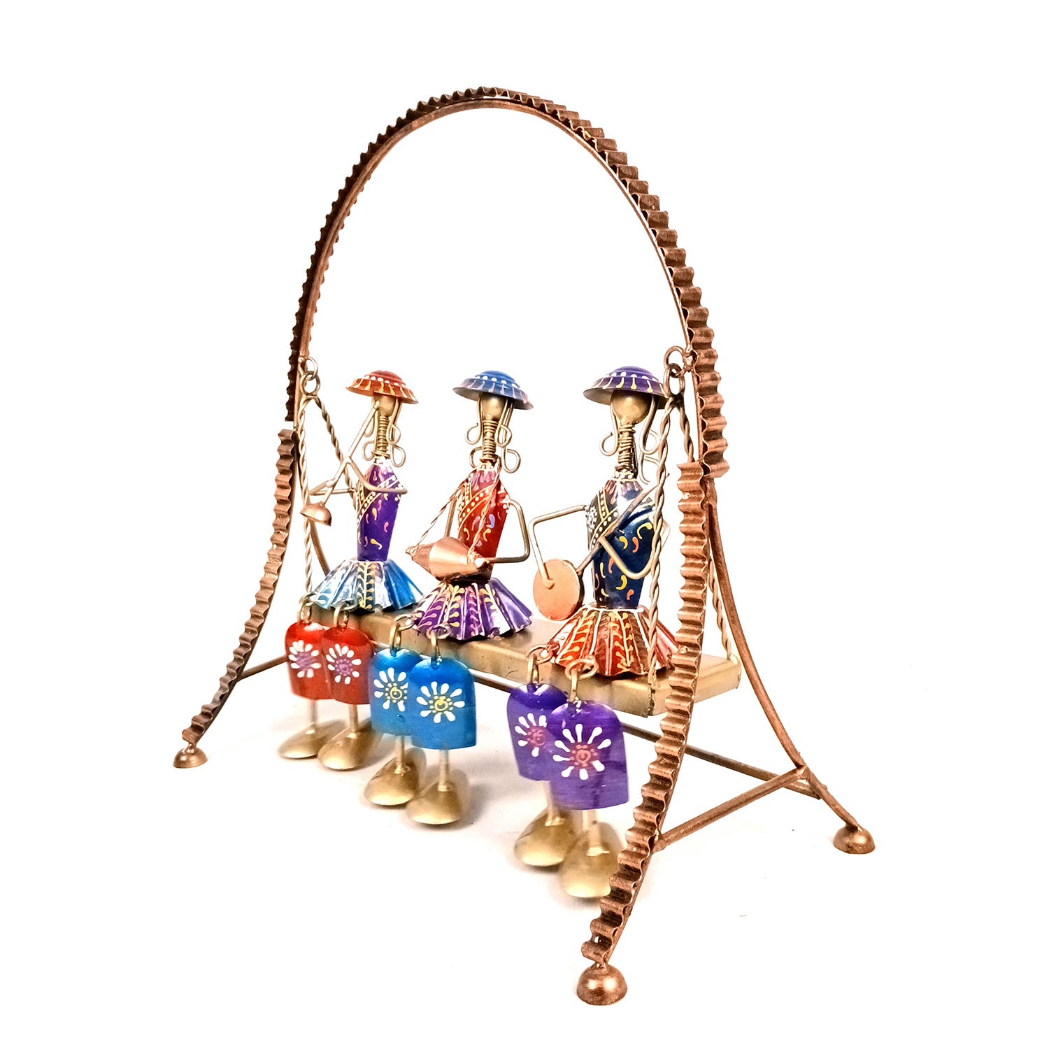 Musician Showpiece Sitting On Swing Design | Decorative Figurines With Hanging Legs - for Home, Bedroom, Living Room, Table Decor & Gifts - 15 Inch - Apkamart