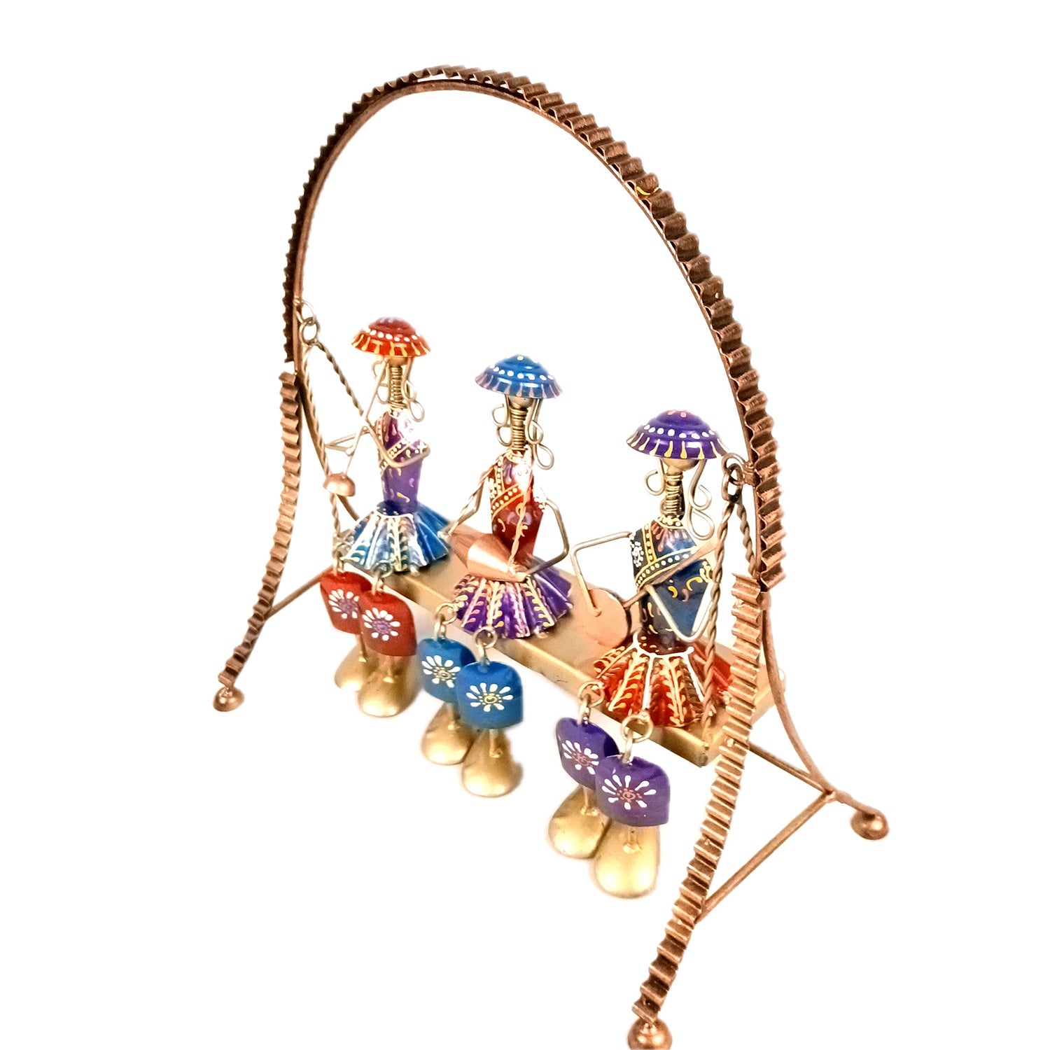 Musician Showpiece Sitting On Swing Design | Decorative Figurines With Hanging Legs - for Home, Bedroom, Living Room, Table Decor & Gifts - 15 Inch - Apkamart