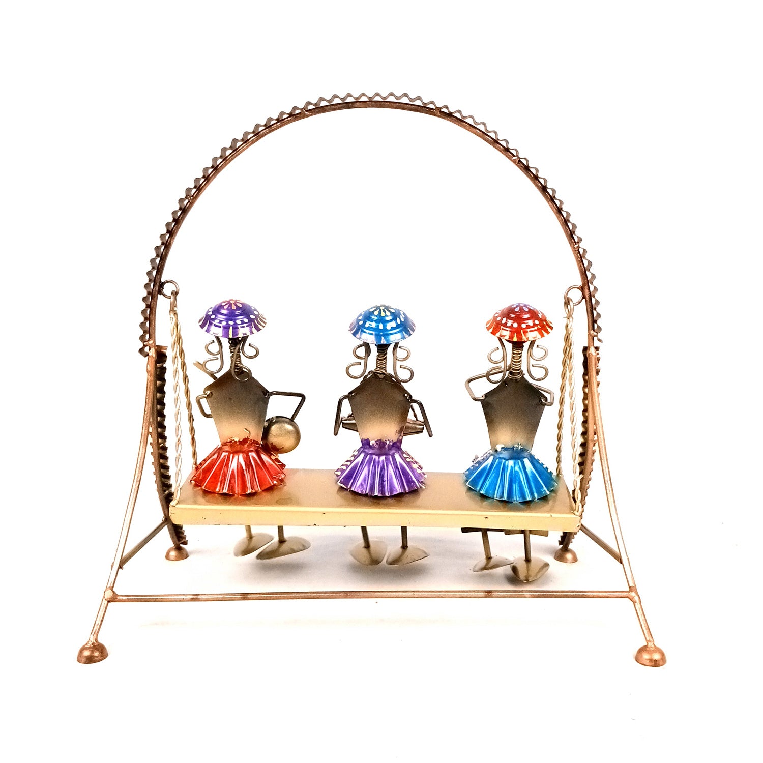 Musician Showpiece Sitting On Swing Design | Decorative Figurines With Hanging Legs - for Home, Bedroom, Living Room, Table Decor & Gifts - 15 Inch - Apkamart