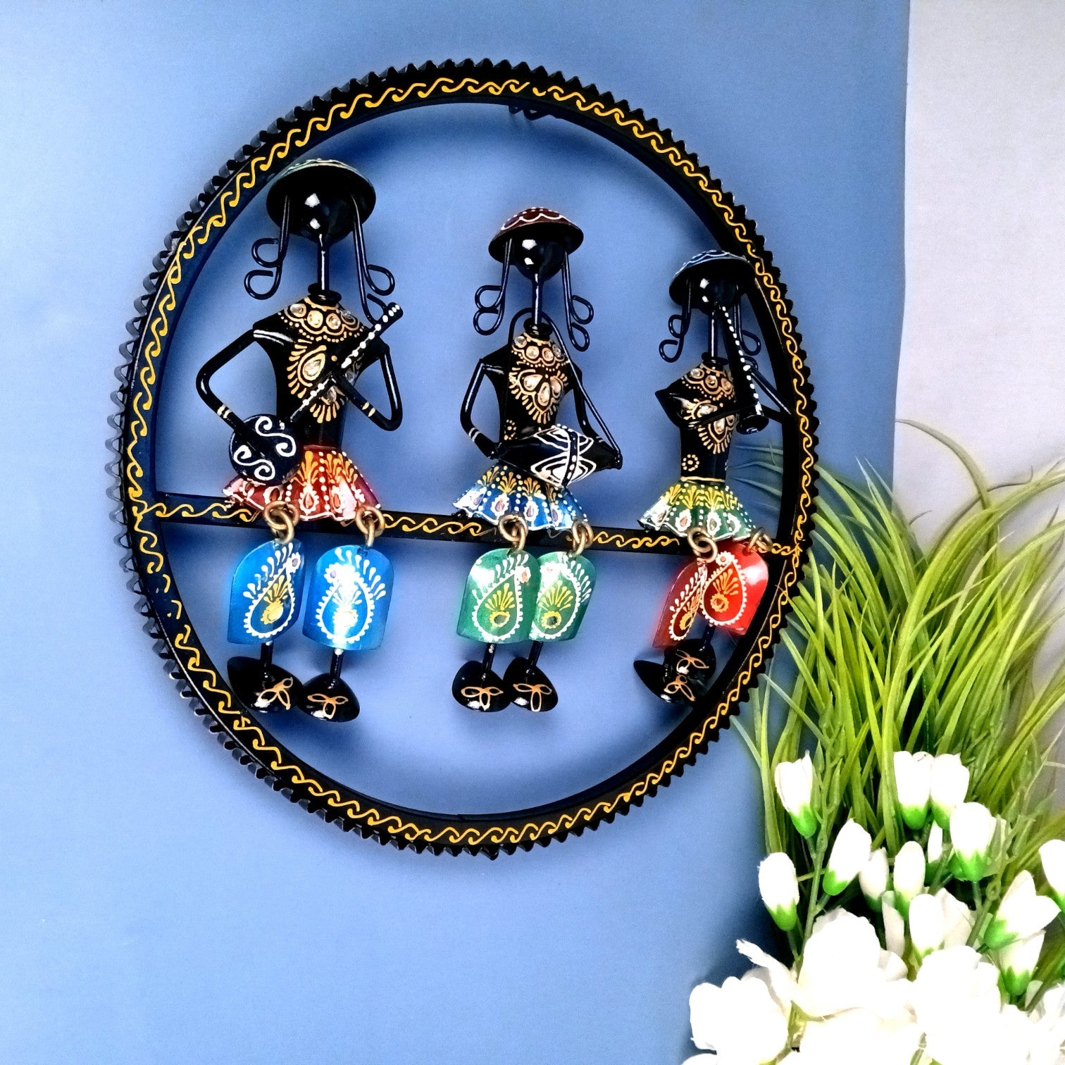 Musician Wall Hanging | Decorative Wall Art Showpiece | Wall Decor for Living Room, Entrance, Home & Office Decoration | Traditional Wall Hanging Gift - 15 Inch - Apkamart