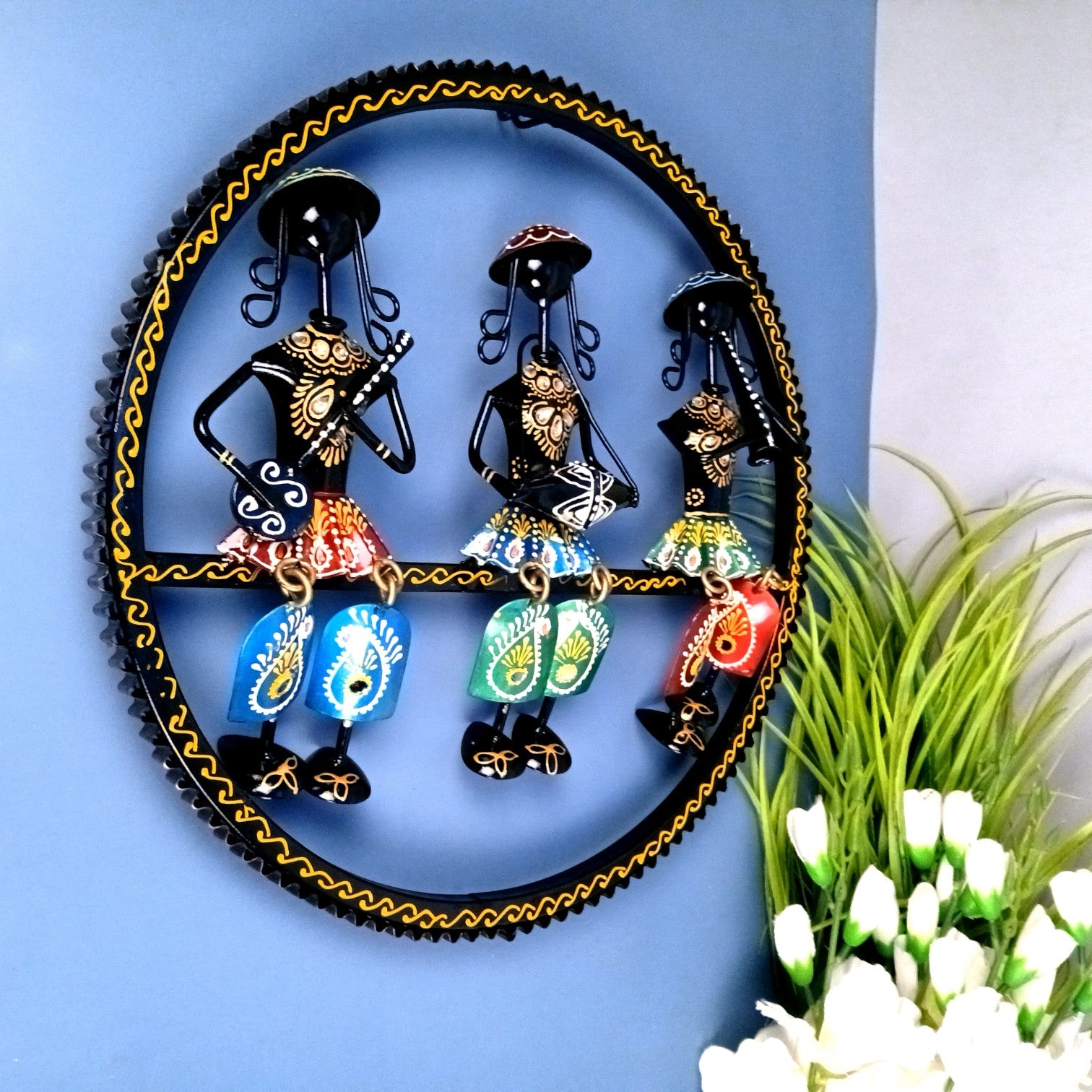 Musician Wall Hanging | Decorative Wall Art Showpiece | Wall Decor for Living Room, Entrance, Home & Office Decoration | Traditional Wall Hanging Gift - 15 Inch - Apkamart