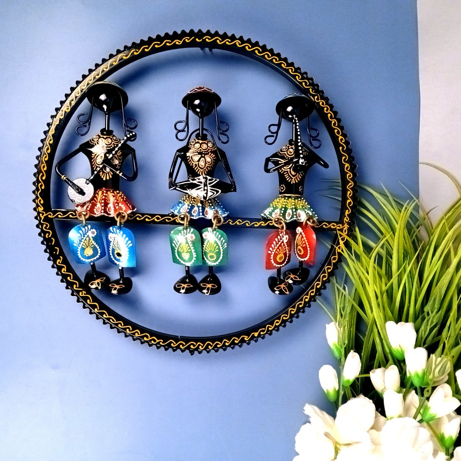 Musician Wall Hanging | Decorative Wall Art Showpiece | Wall Decor for Living Room, Entrance, Home & Office Decoration | Traditional Wall Hanging Gift - 15 Inch - Apkamart