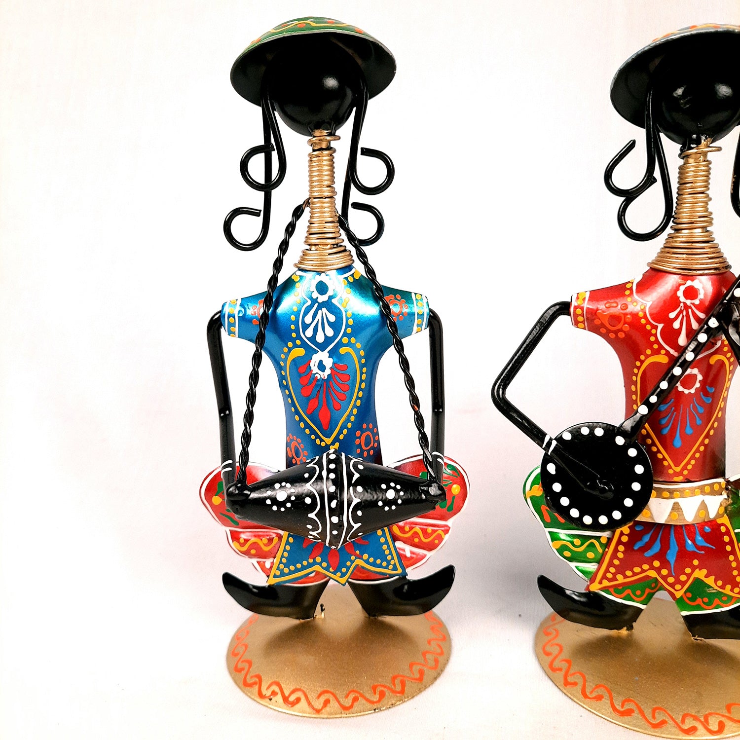 Decorative Musician-Human Figurines Table Decor - 9 Inch (Set of 3)-Apkamart #color_Black