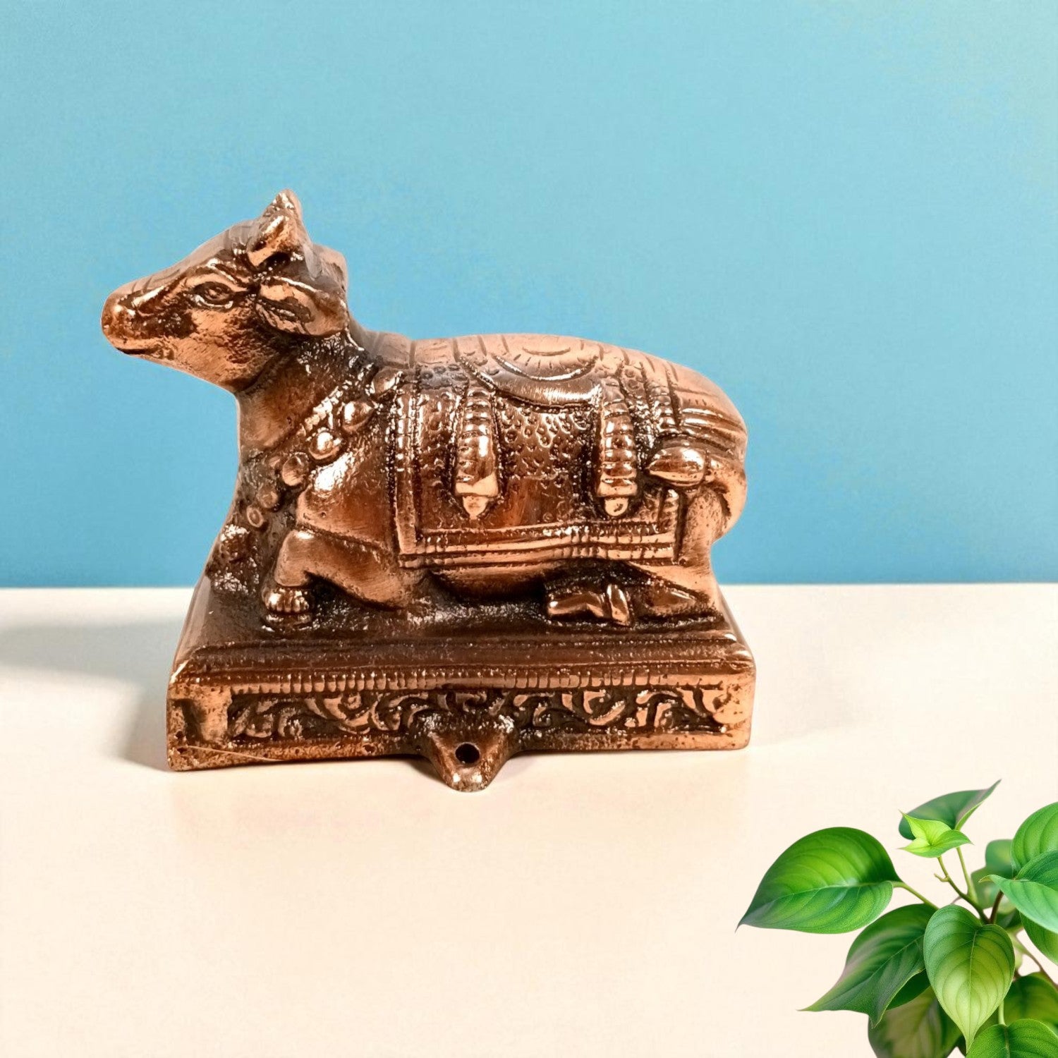 Nandi Statue for Home Decor | Handicraft Bull Idol | Spiritual Showpiece for Living Room, Temple & Tabletop | Premium Decorative Figurine for Gifting & Decoration - 5 Inch - Apkamart