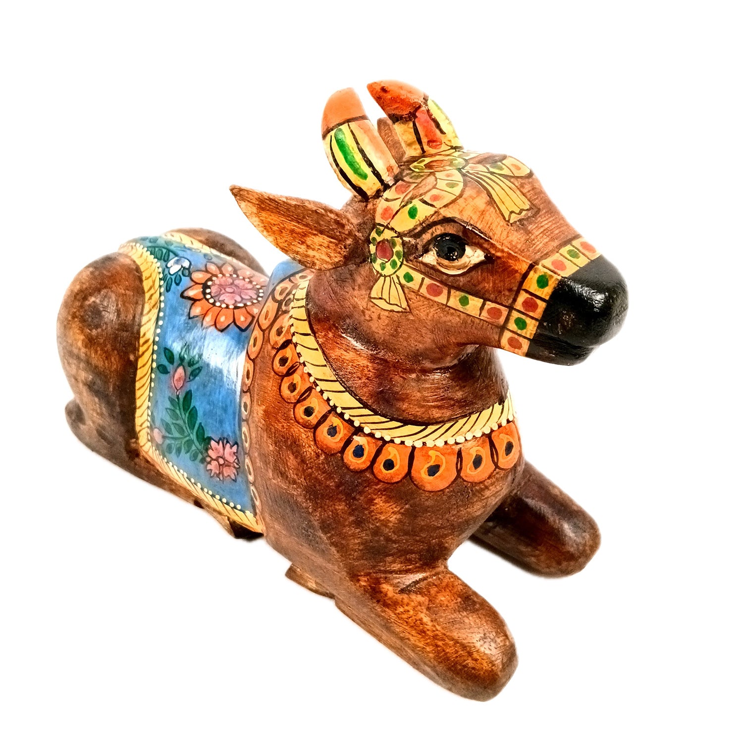 Nandi Cow Idol | Shiva Nandi Bull Statue Murti - for Home, Mandir, Puja, Temple, Office Decor & Gift - 9 Inch - Apkamart #Style_Design 1