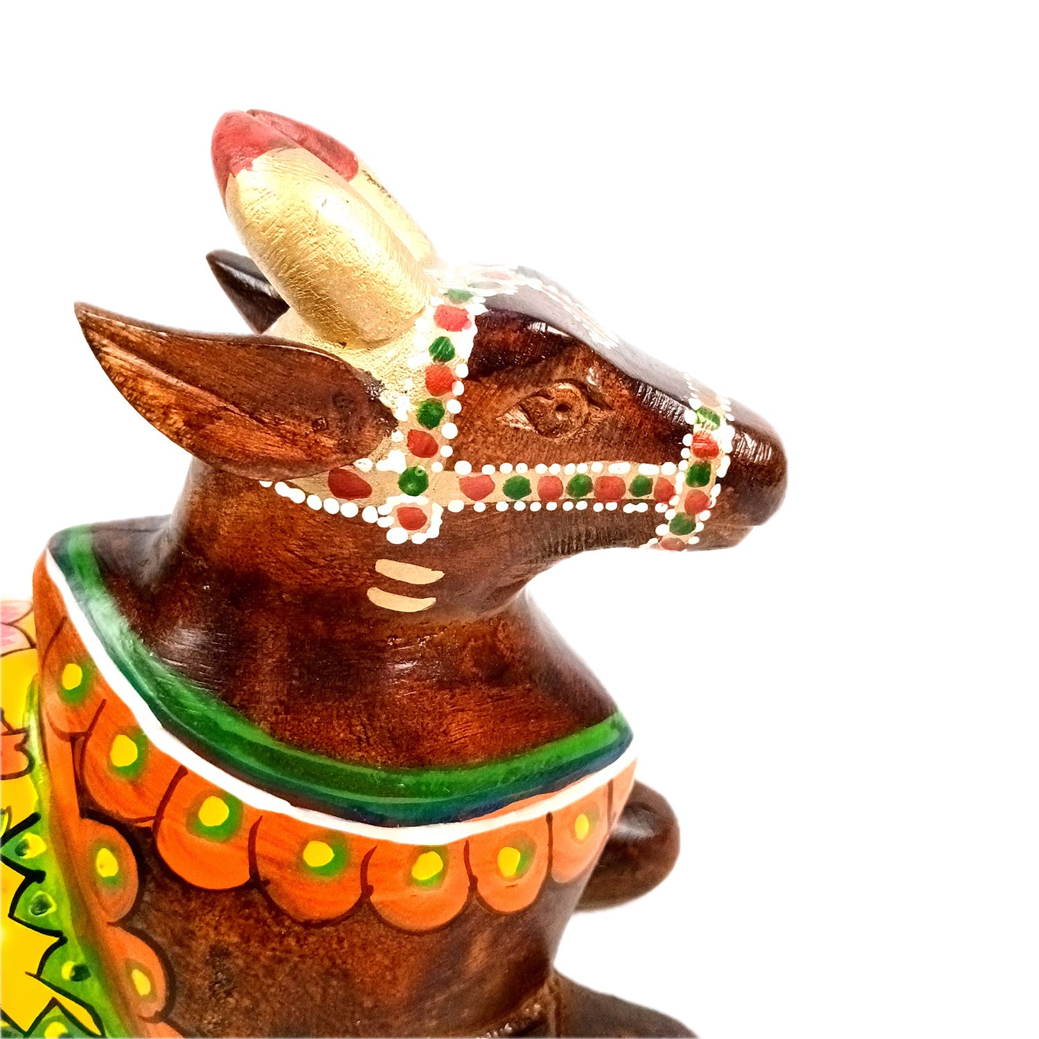 Nandi Cow Idol | Shiva Nandi Bull Statue Murti - for Home, Mandir, Puja, Temple, Office Decor & Gift - 9 Inch - Apkamart #Style_Design 2