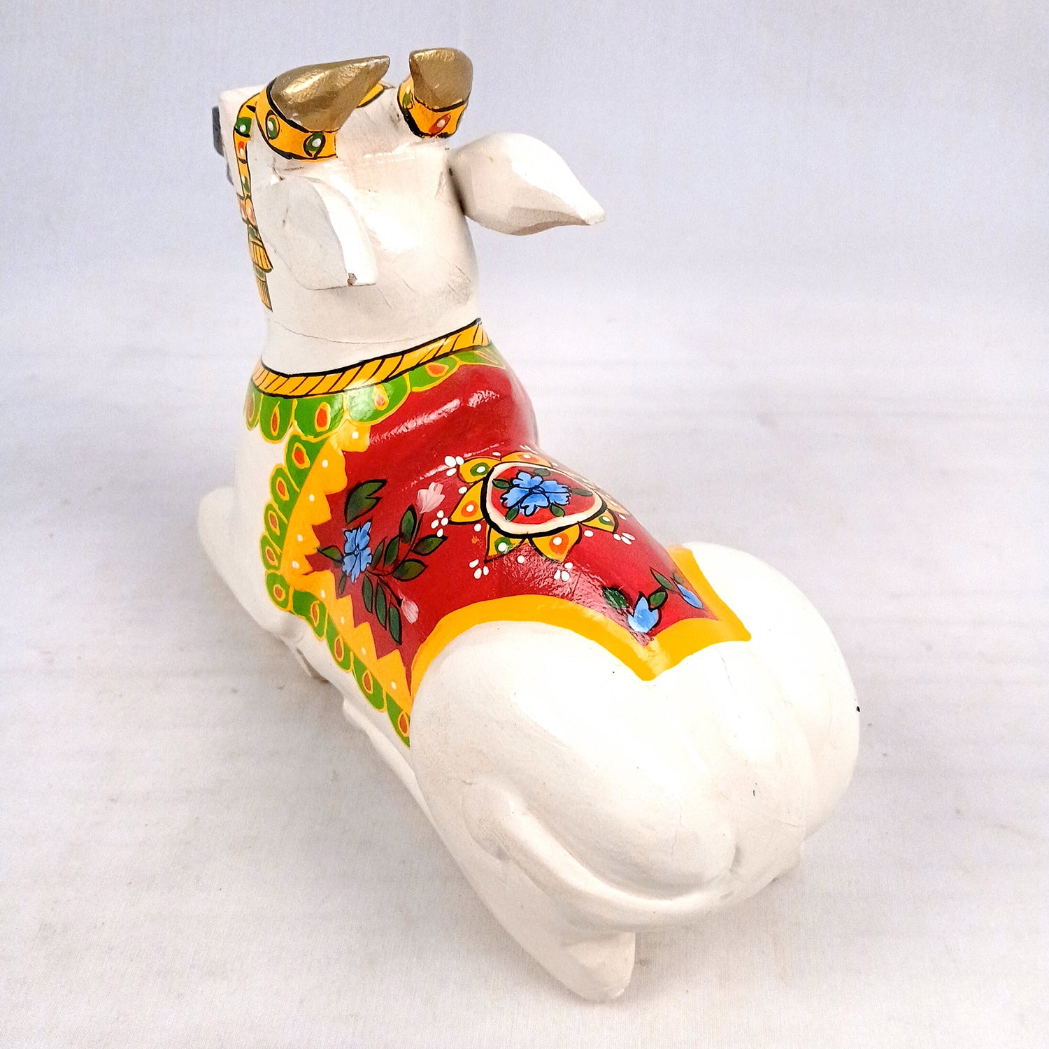 Nandi Cow Idol | Shiva Nandi Bull Statue Murti - for Home, Mandir, Puja, Temple, Office Decor & Gift - 9 Inch - Apkamart #Style_Design 2