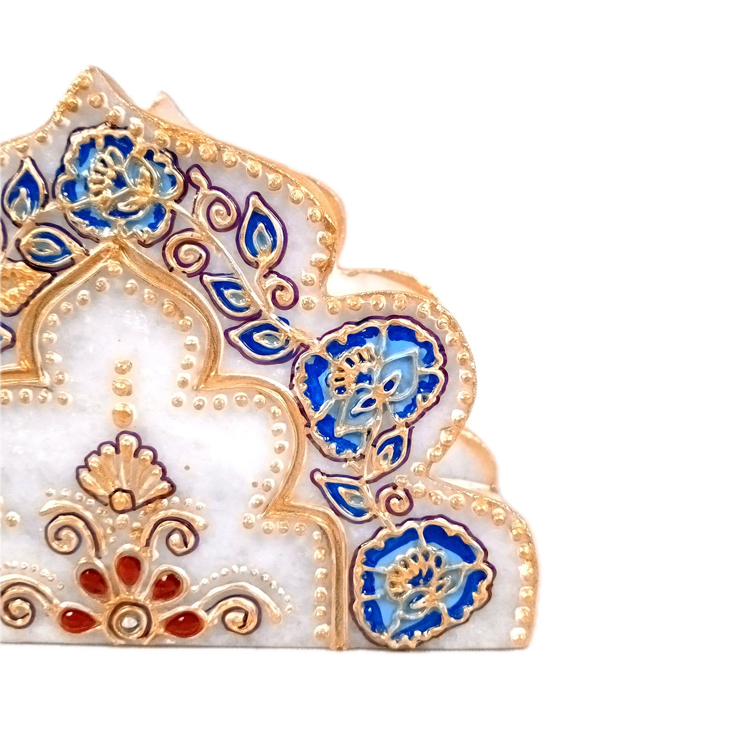 Napkin Holder Marble | Handcrafted Tissue Paper Stands Cum Dispenser with Rich Handwork - for Home, Dining Table, Kitchen, and Home Decor - 6 Inch - Apkamart
