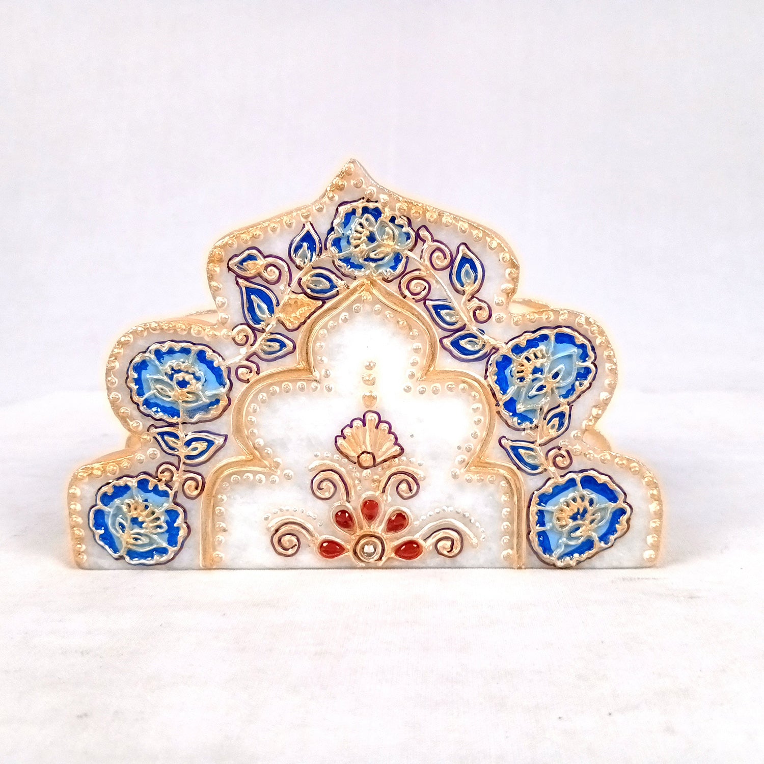 Napkin Holder Marble | Handcrafted Tissue Paper Stands Cum Dispenser with Rich Handwork - for Home, Dining Table, Kitchen, and Home Decor - 6 Inch - Apkamart