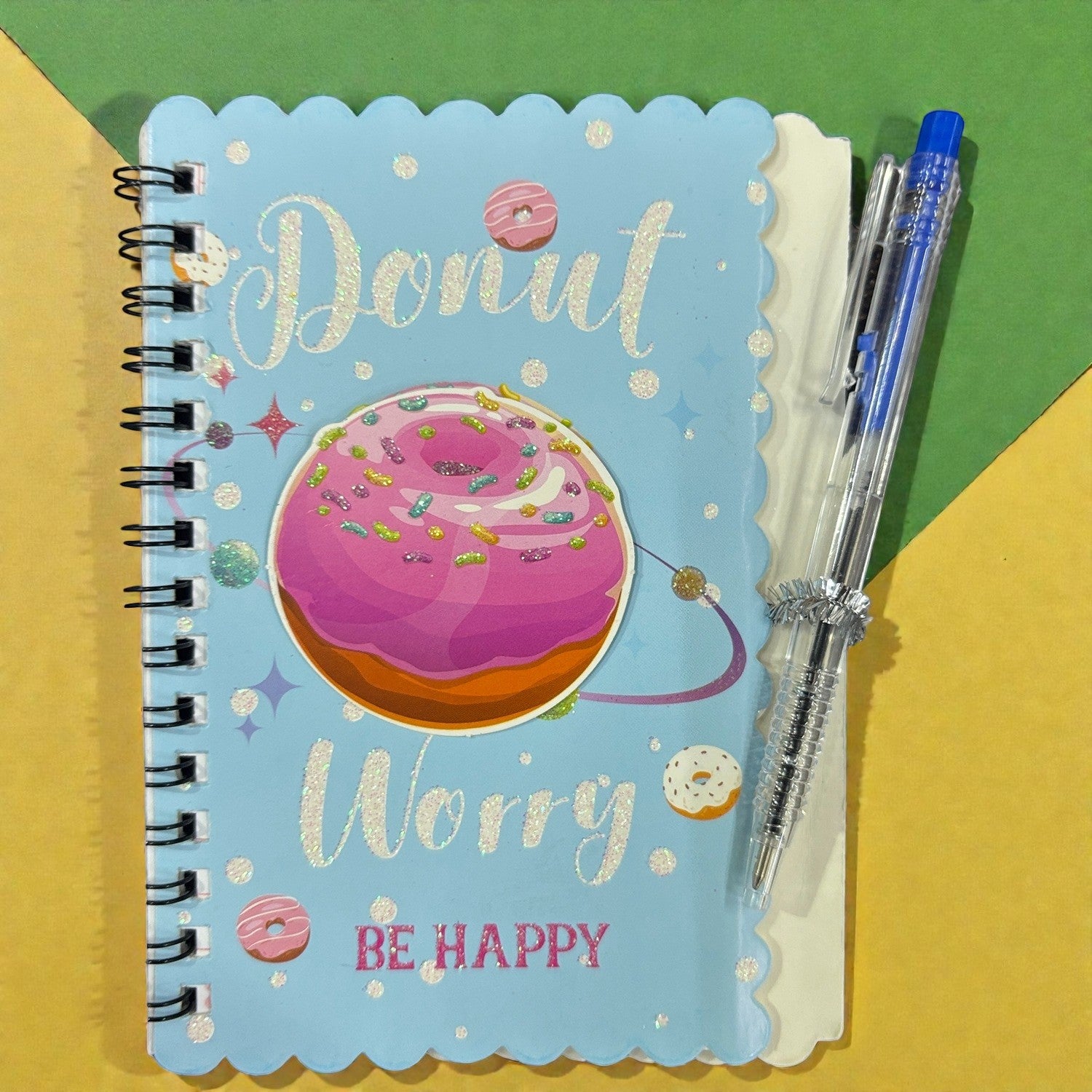 Colorful Spiral Note Book Single Line | Note Book with Pen (30 Pages) - For Kids, Students & Return Gifts - Apkamart #Style_Pack Of 1