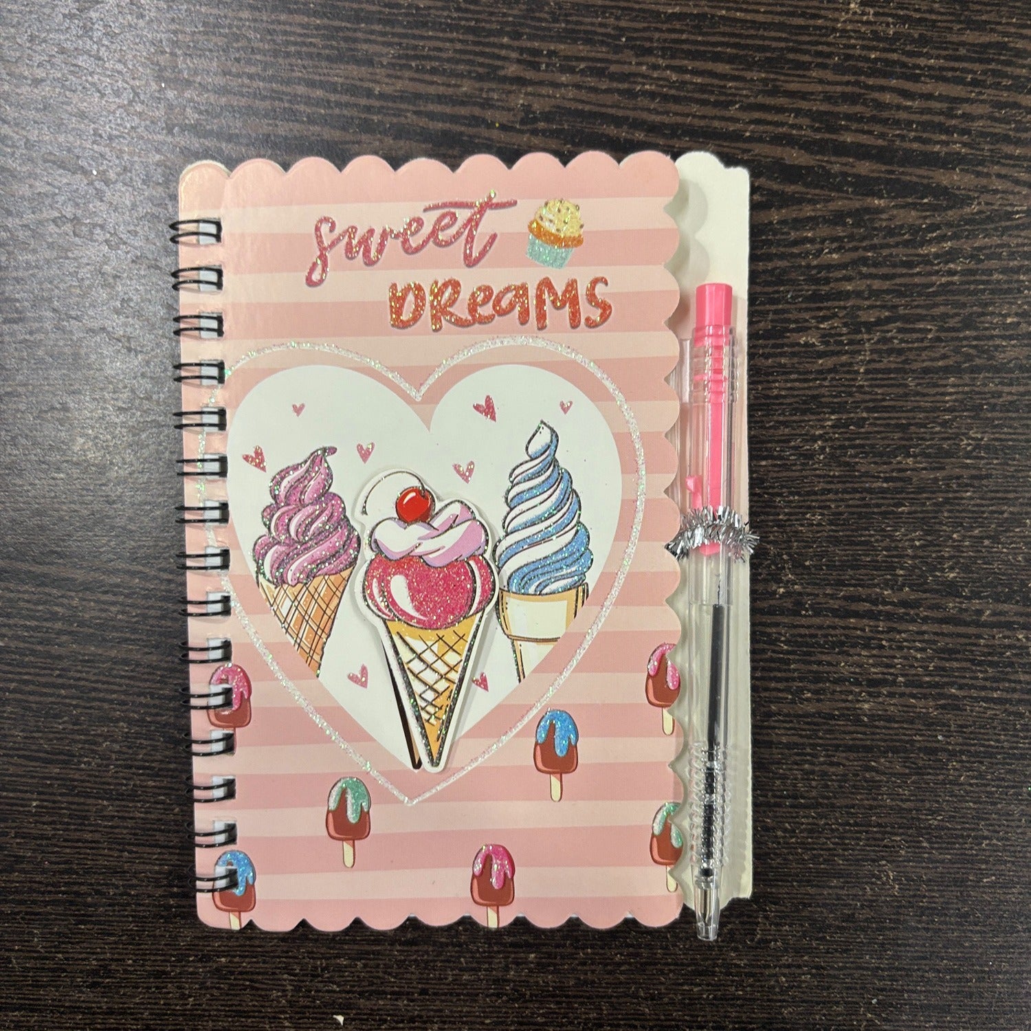 Colourful Spiral Notebook With Pen 30 Pages Students