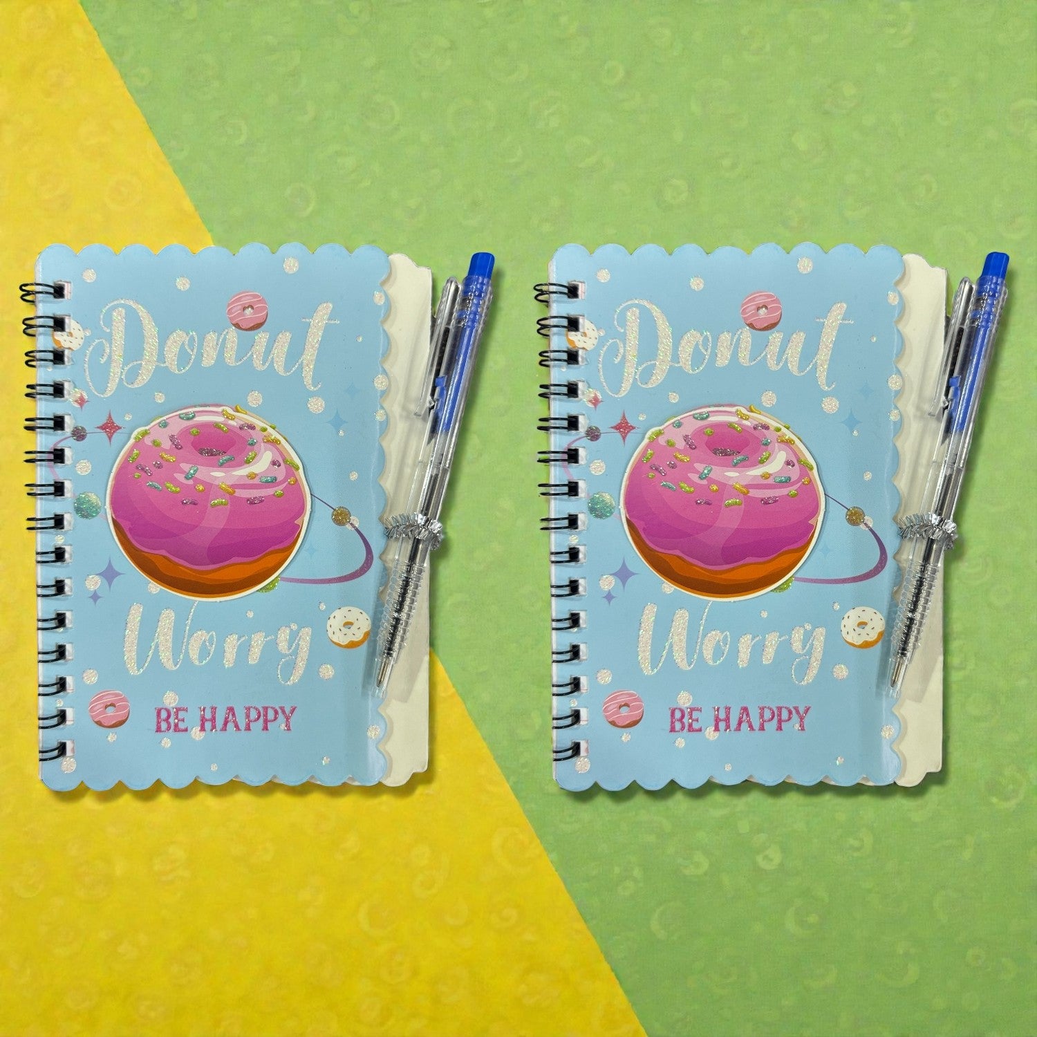 Colorful Spiral Note Book Single Line | Note Book with Pen (30 Pages) - For Kids, Students & Return Gifts - Apkamart #Style_Pack Of 2