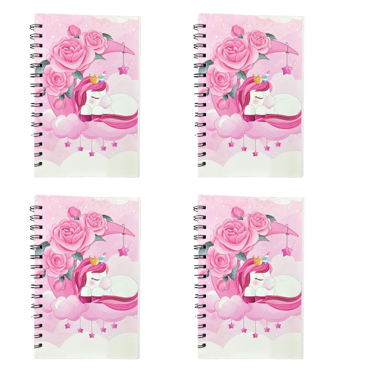 Spiral Note Book Single Line | A6 Size Note Book (60 Pages) - For Kids, Students & Return Gifts - Apkamart #Style_pack Of 4