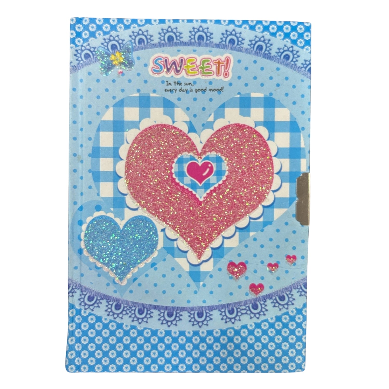 Heart Design Note Book with Lock Diary for Kids Secure Journal Creative Writing Pad Ideal Return Gift for Children - 7 Inch - Apkamart