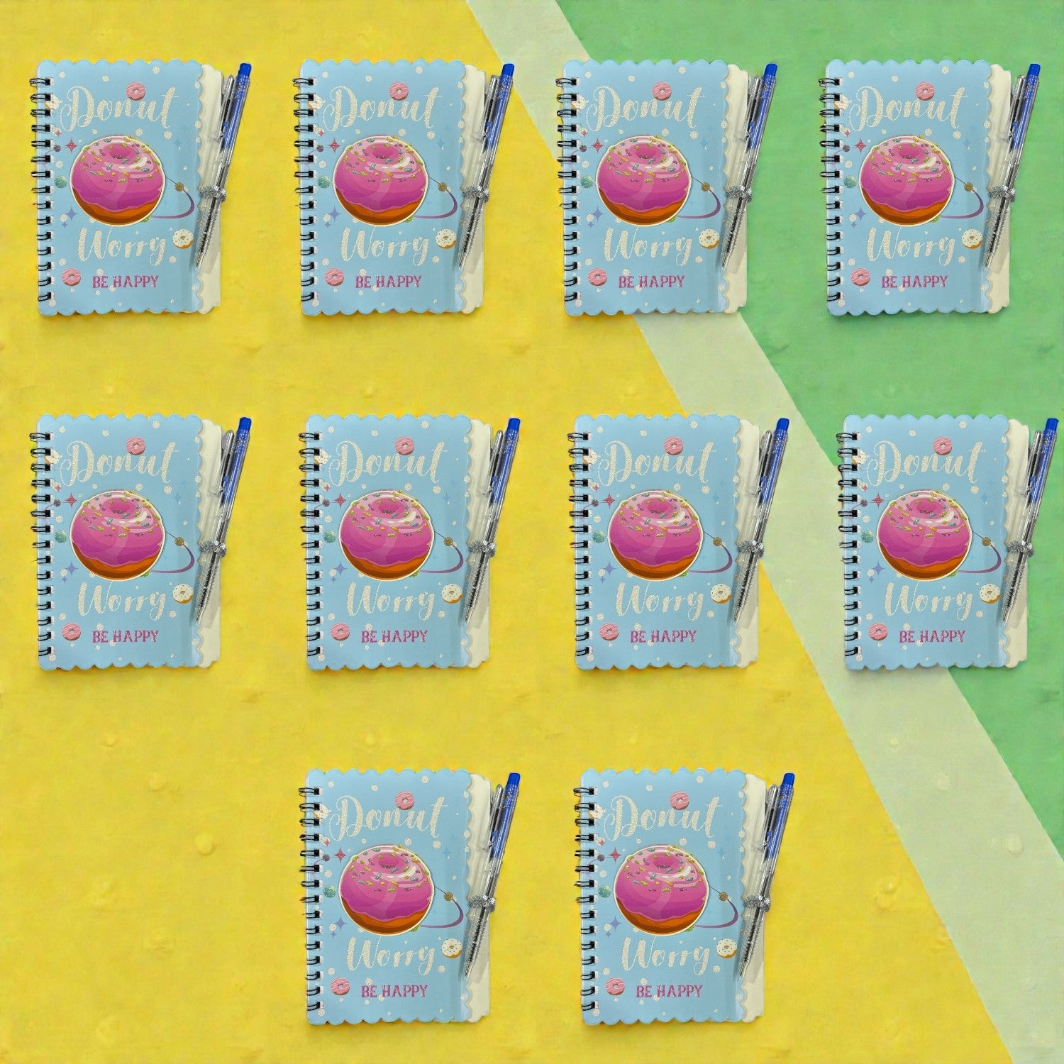 Colorful Spiral Note Book Single Line | Note Book with Pen (30 Pages) - For Kids, Students & Return Gifts - Apkamart #Style_Pack Of 10