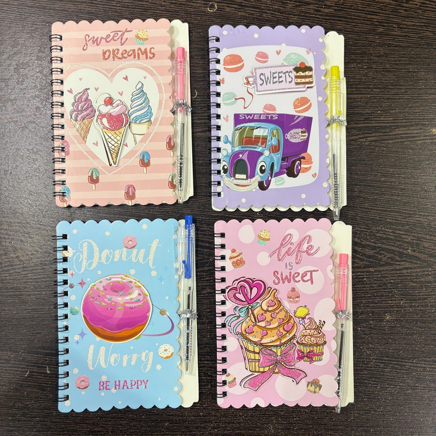 Colourful Spiral Notebook With Pen 30 Pages Students