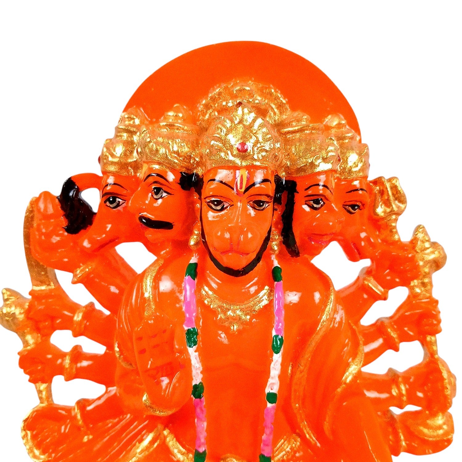 Panchmukhi Hanuman Ji Statue | Panchmukha Hanuman Idol for Home, Pooja Room & Vastu | Religious Table Decor & Diwali Gift - 8 Inch - Apkamart