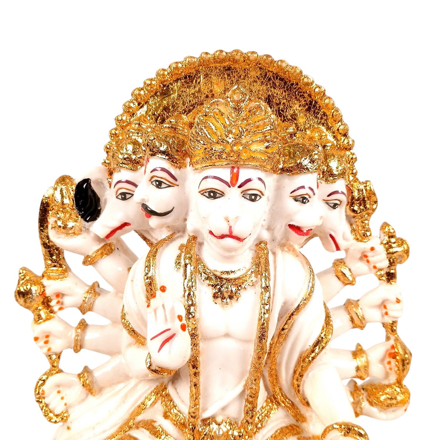 Panchmukhi Hanuman Ji Statue | Panchmukha Hanuman Idol for Home, Pooja Room & Vastu | Religious Table Décor, Housewarming & Diwali Gift - 8 Inch - Apkamart