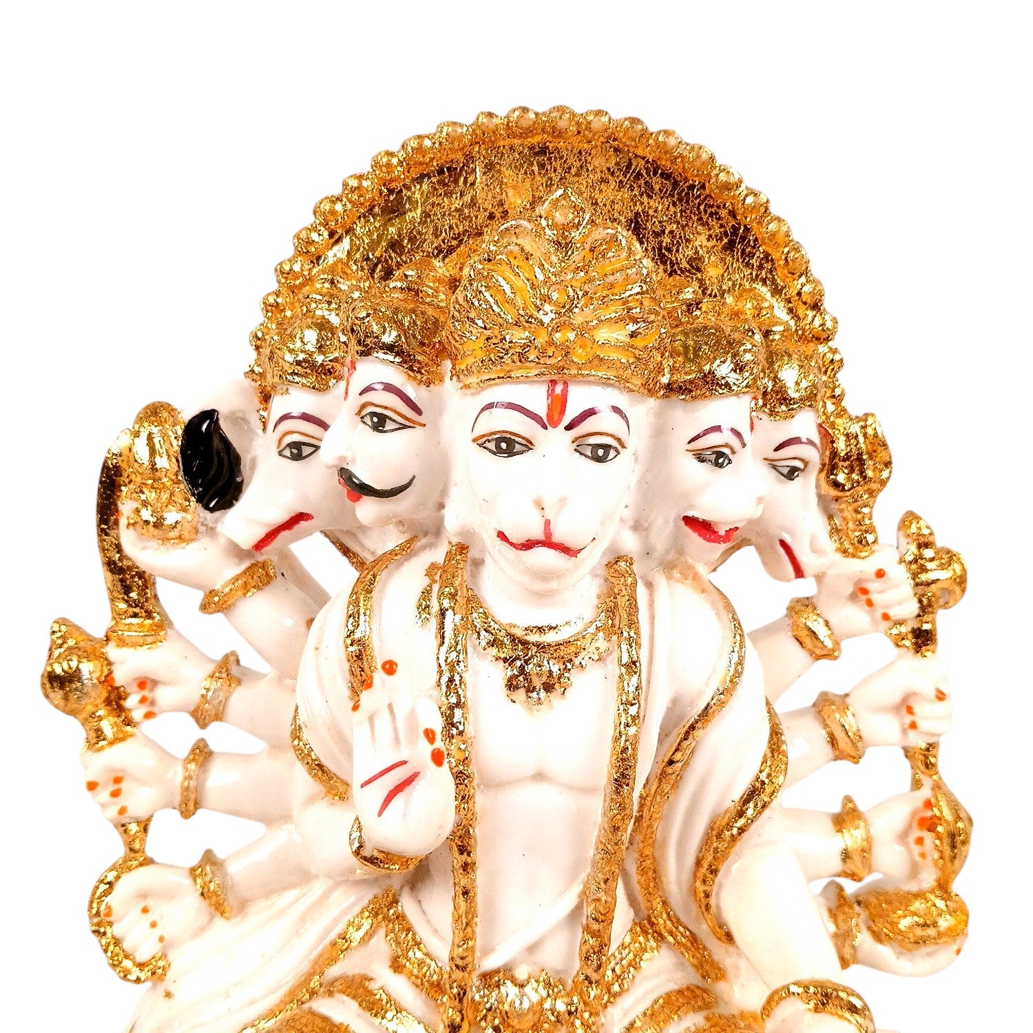 Panchmukhi Hanuman Ji Statue | Panchmukha Hanuman Idol for Home, Pooja Room & Vastu | Religious Table Décor, Housewarming & Diwali Gift - 8 Inch - Apkamart