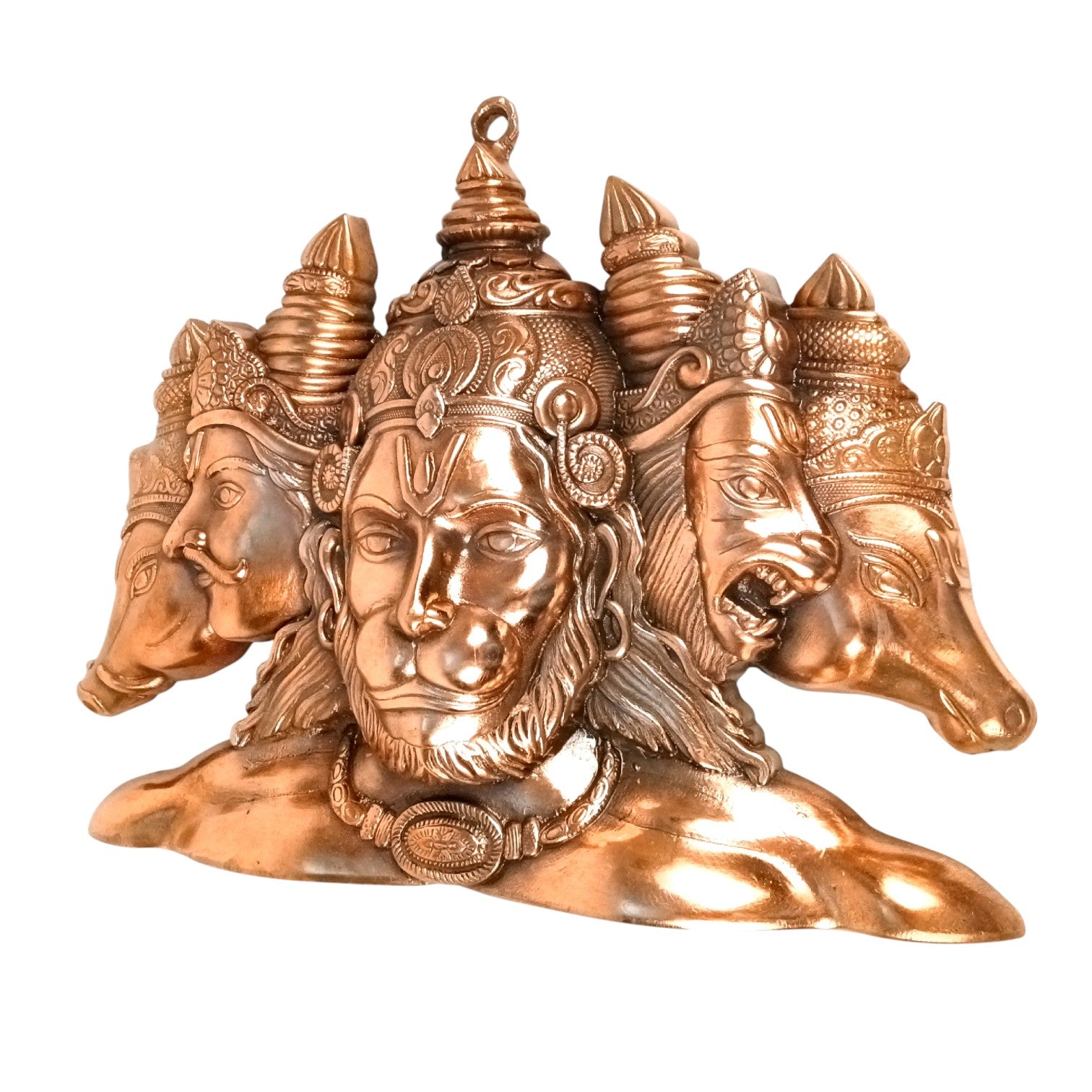 Panchmukhi Hanuman Ji Wall Hanging | Religious Wall Idol | Vastu Spiritual Decor for Home, Temple & Office | Divine Hindu God Hanuman Wall Art - 17 Inch - Apkamart